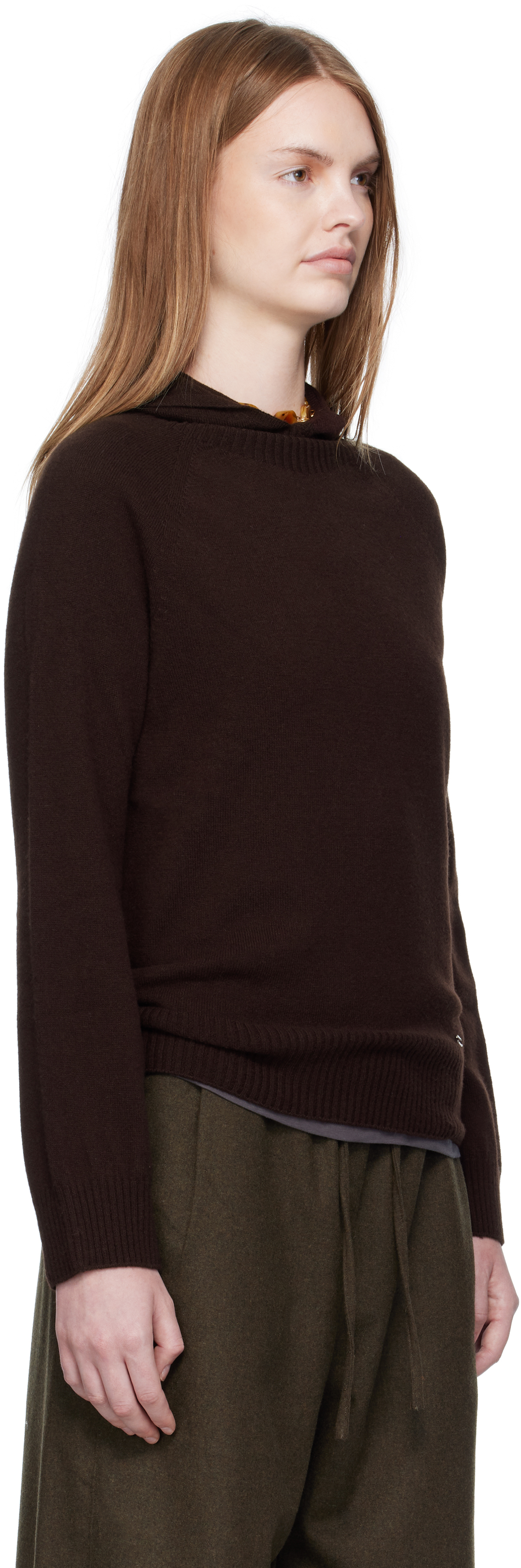 Umarmung Brown Wholegarment Hoodie In Brown
