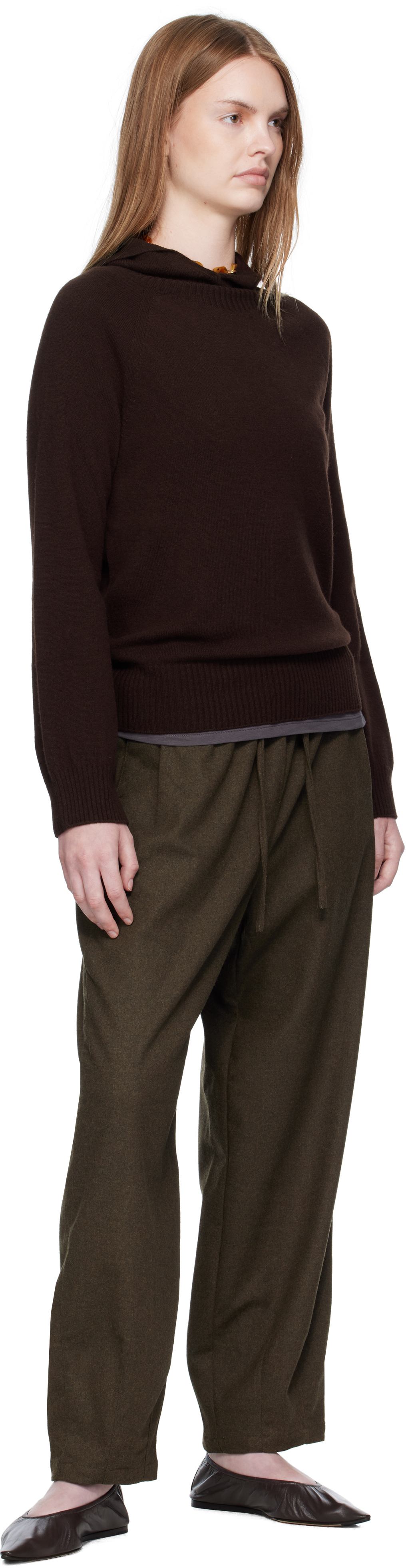 Umarmung Brown Wholegarment Hoodie In Brown