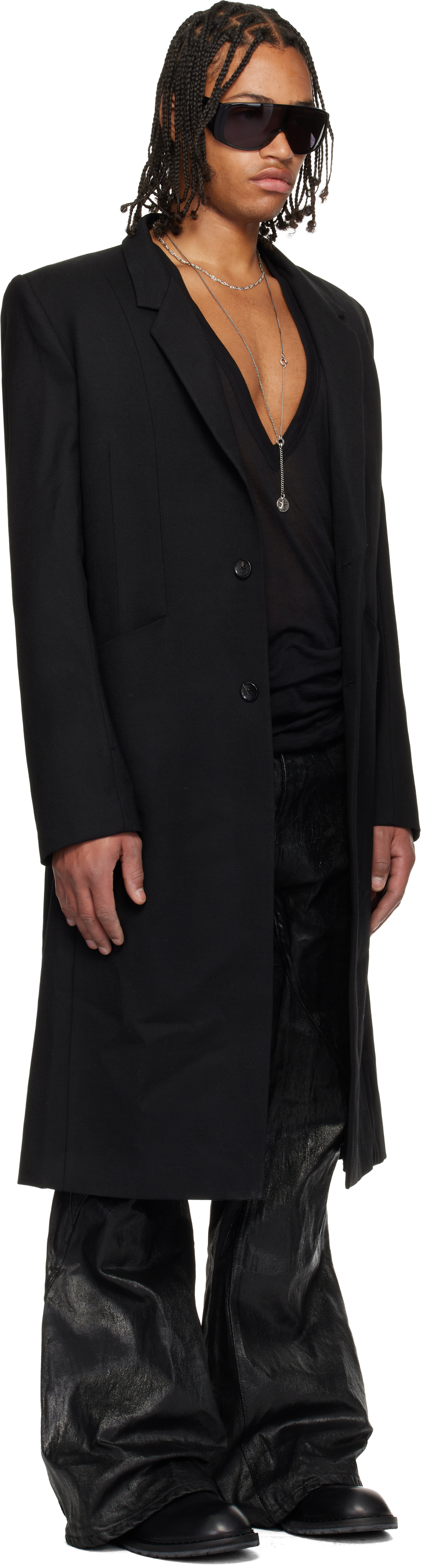 Det Blev Sent Black Tailored Coat In Black