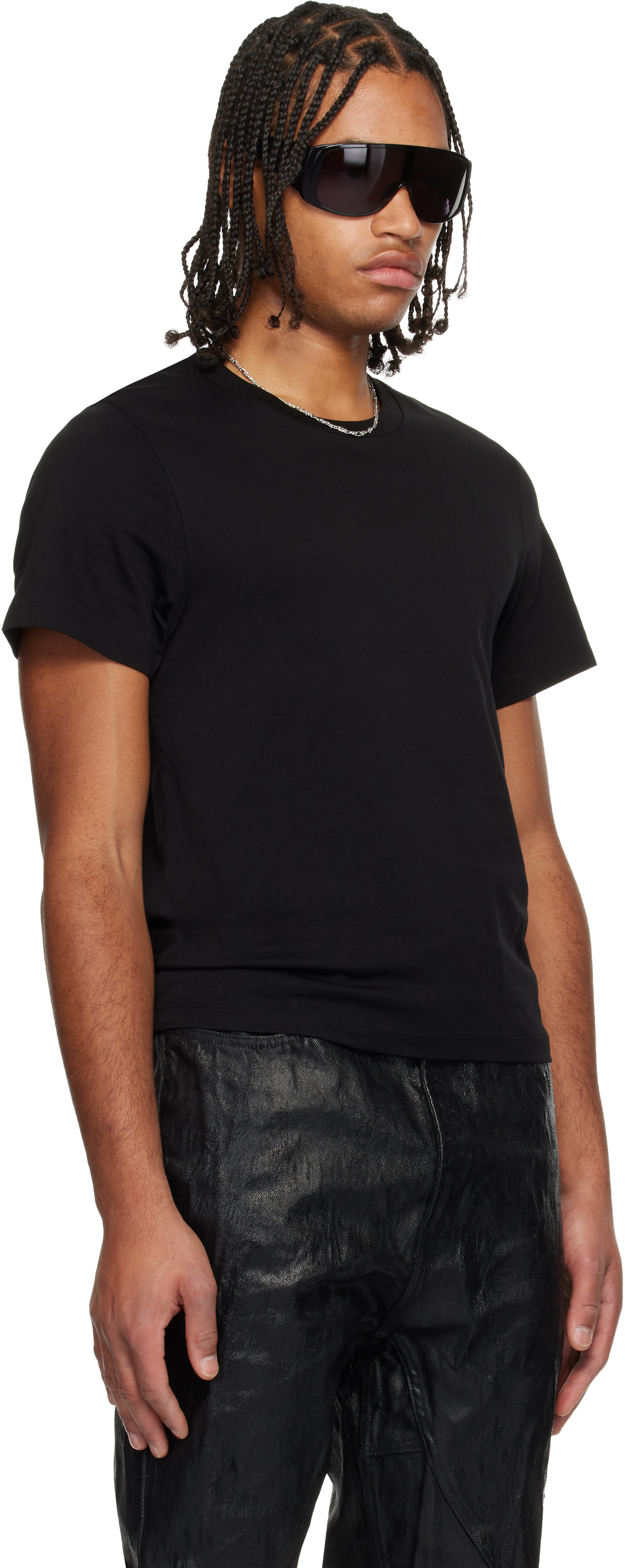 Det Blev Sent Black Cropped T-shirt In Black