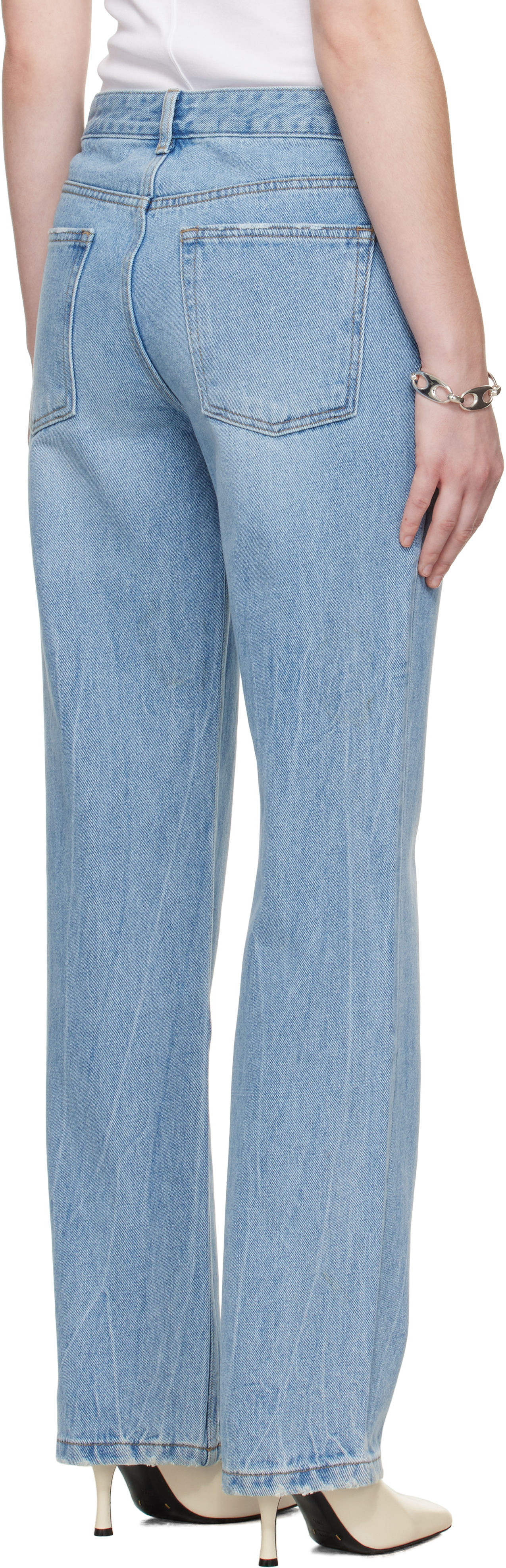 R2w Blue Hatty Tapered Jeans In Blue