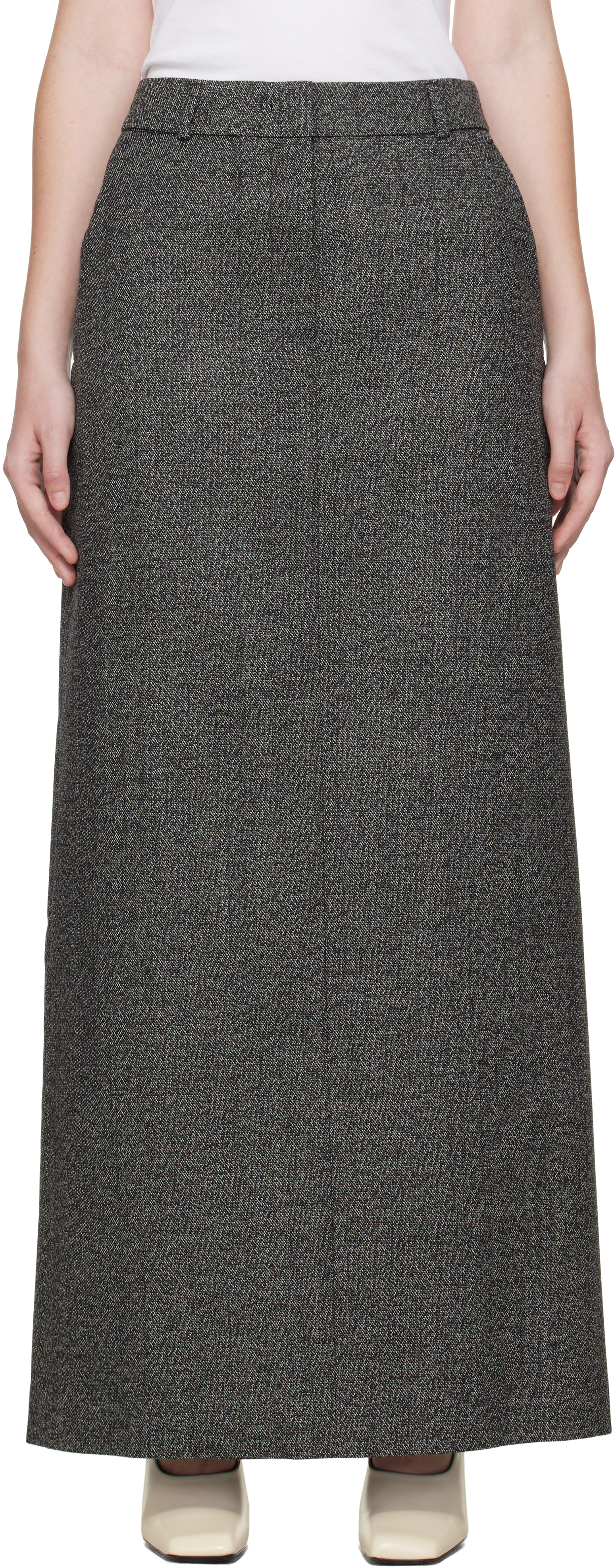Jupe Longue Grise Worthington Taille L – Coupe A-line Longueur Genou