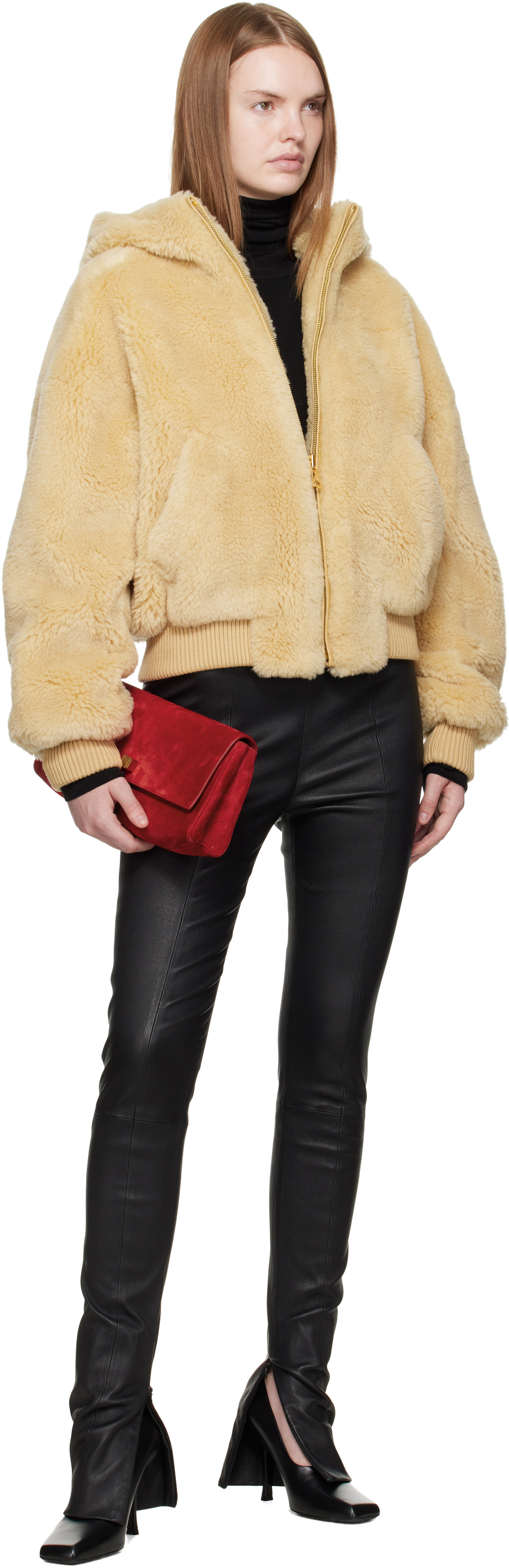 R2w Beige Fatima Wool Teddy Jacket In Sand