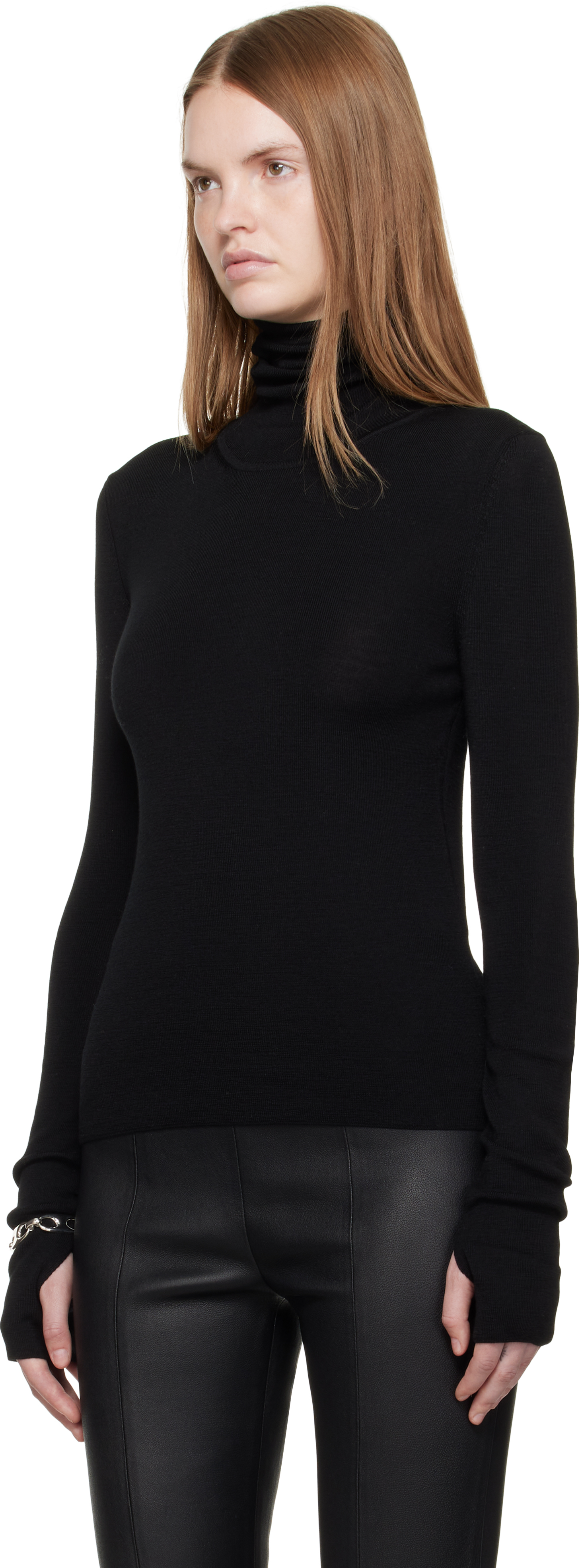 R2w Black Scott Turtleneck In Black