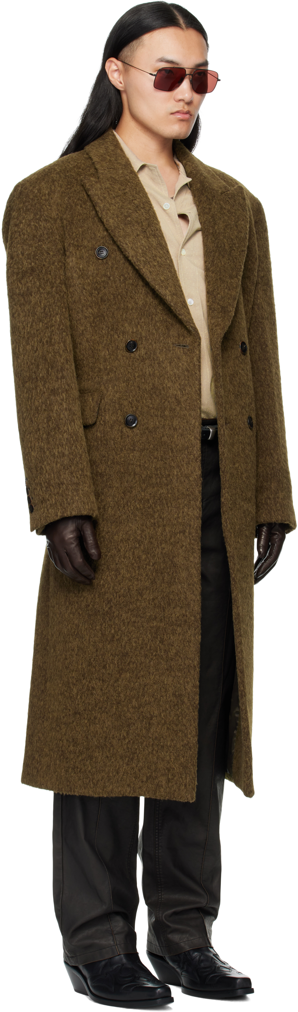 Mmic Khaki Noir Coat In Brown