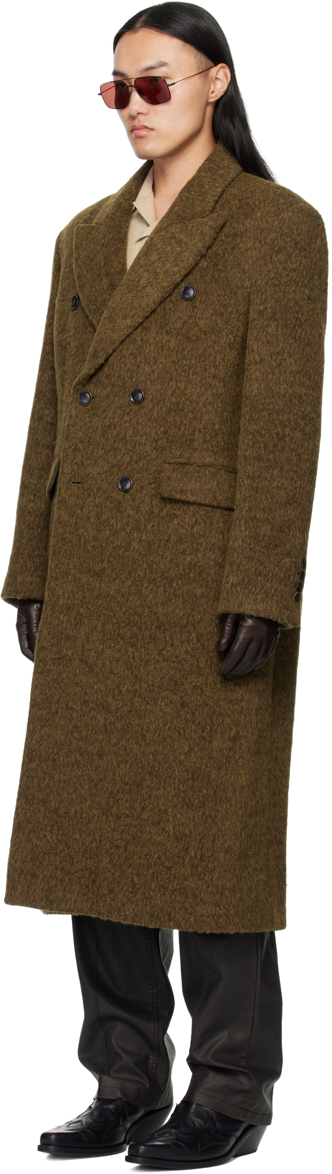 Mmic Khaki Noir Coat In Brown