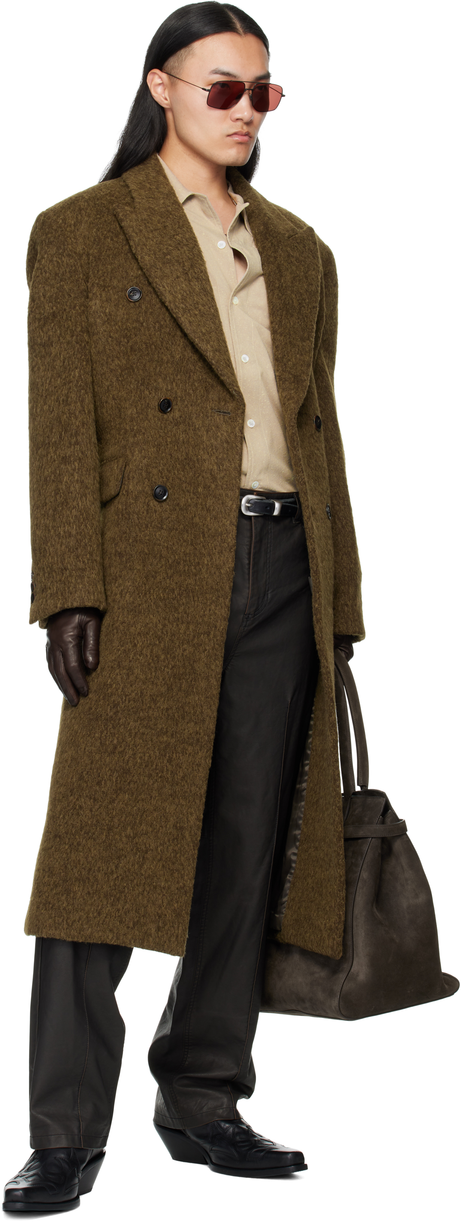 Mmic Khaki Noir Coat In Brown
