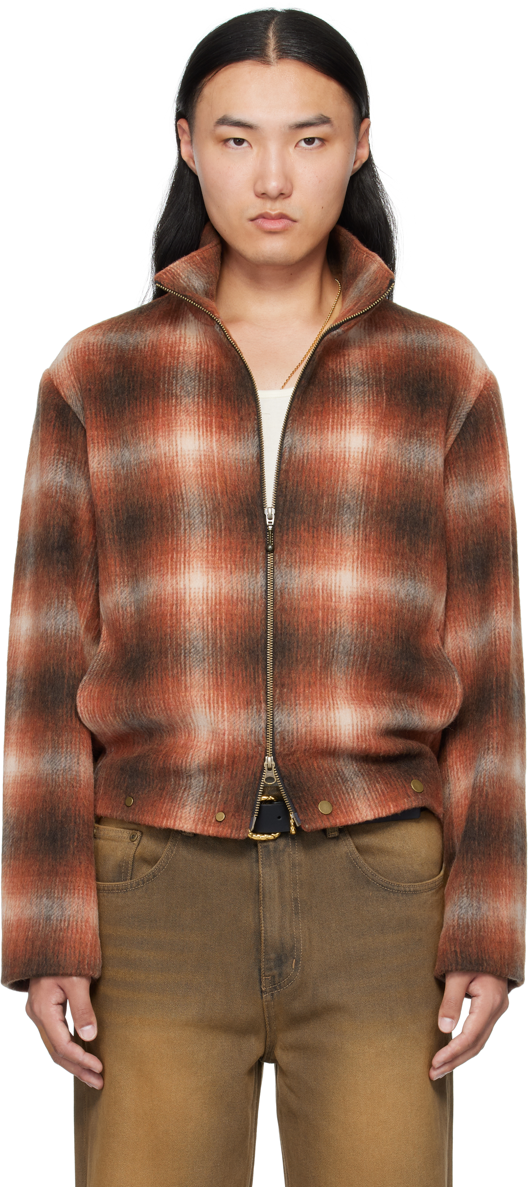 Mmic Red Luft Zip-up Jacket In Brown