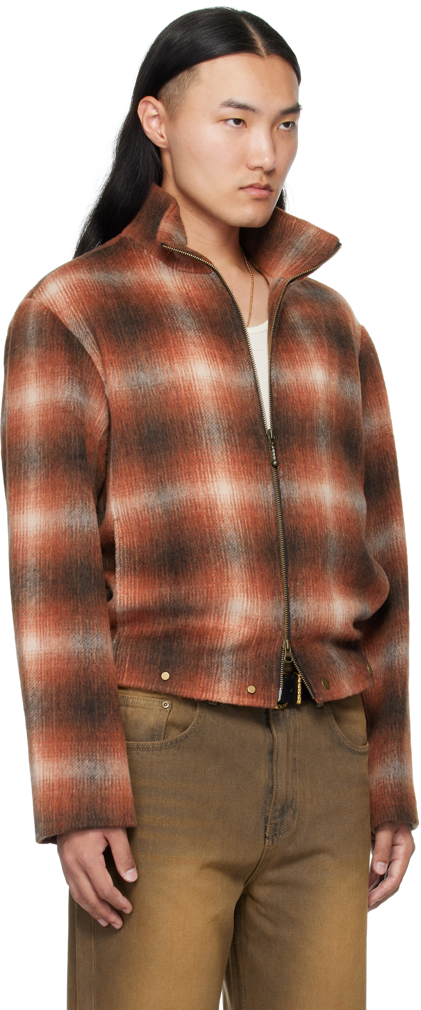 Mmic Red Luft Zip-up Jacket In Brown