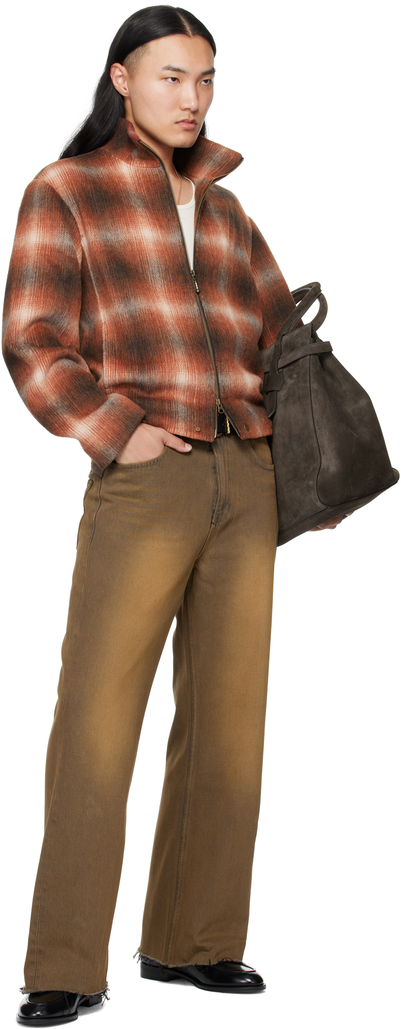 Mmic Red Luft Zip-up Jacket In Brown
