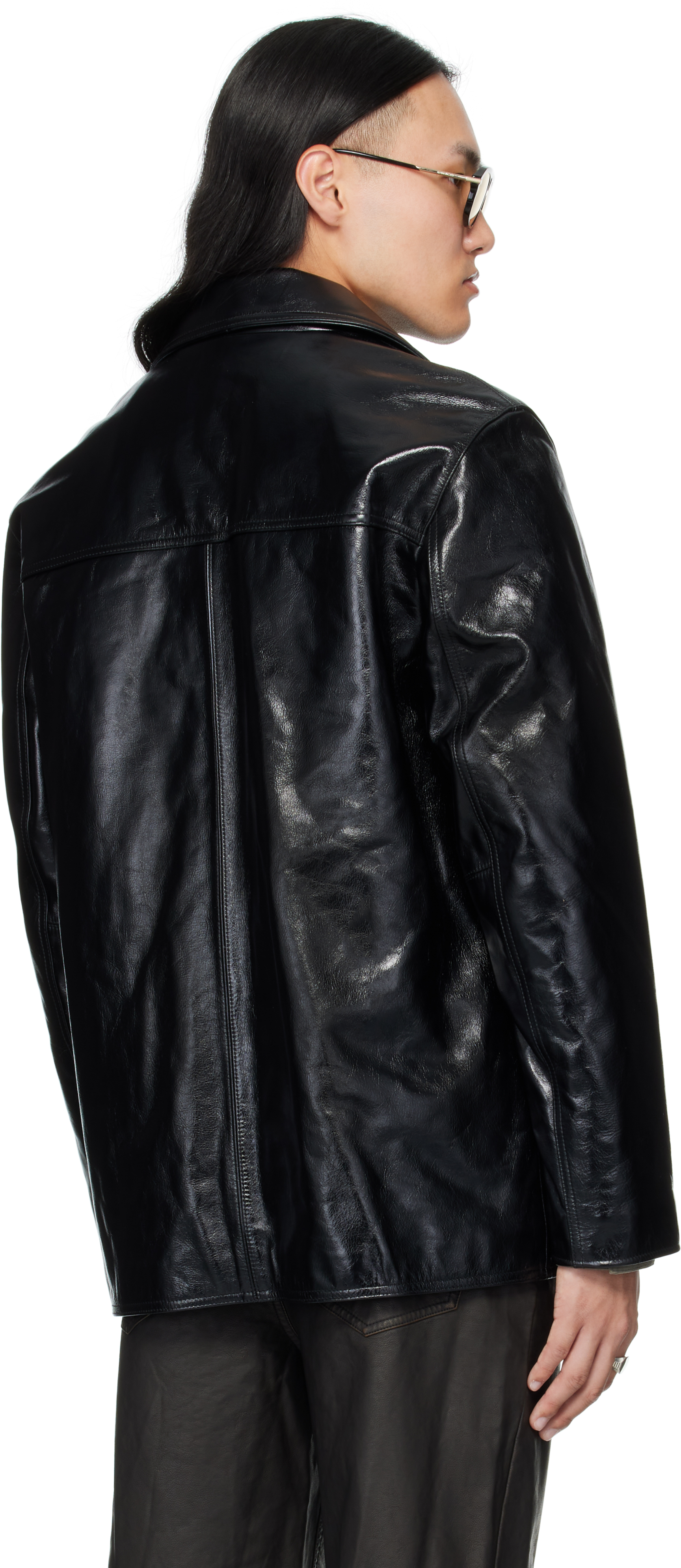 Mmic Black Boulevard Leather Jacket In Black