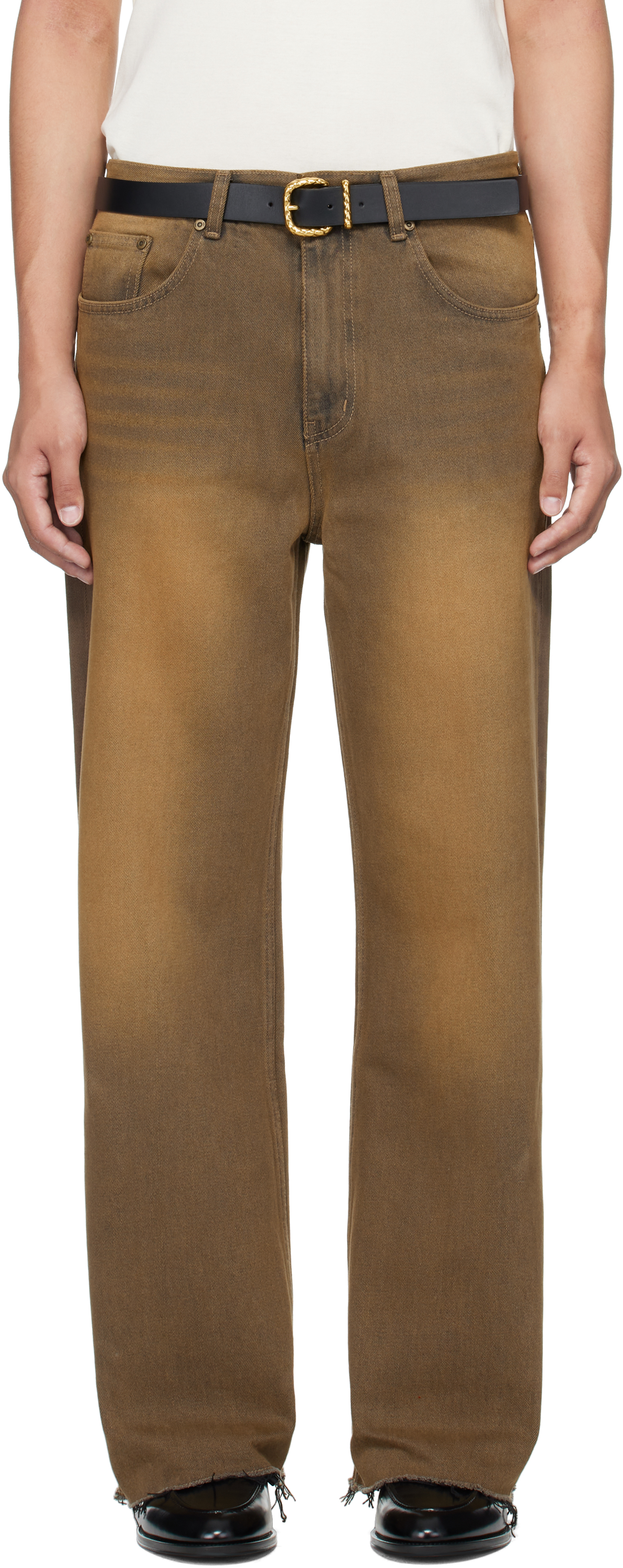 Mmic Brown Rocker Flare Jeans In Brown
