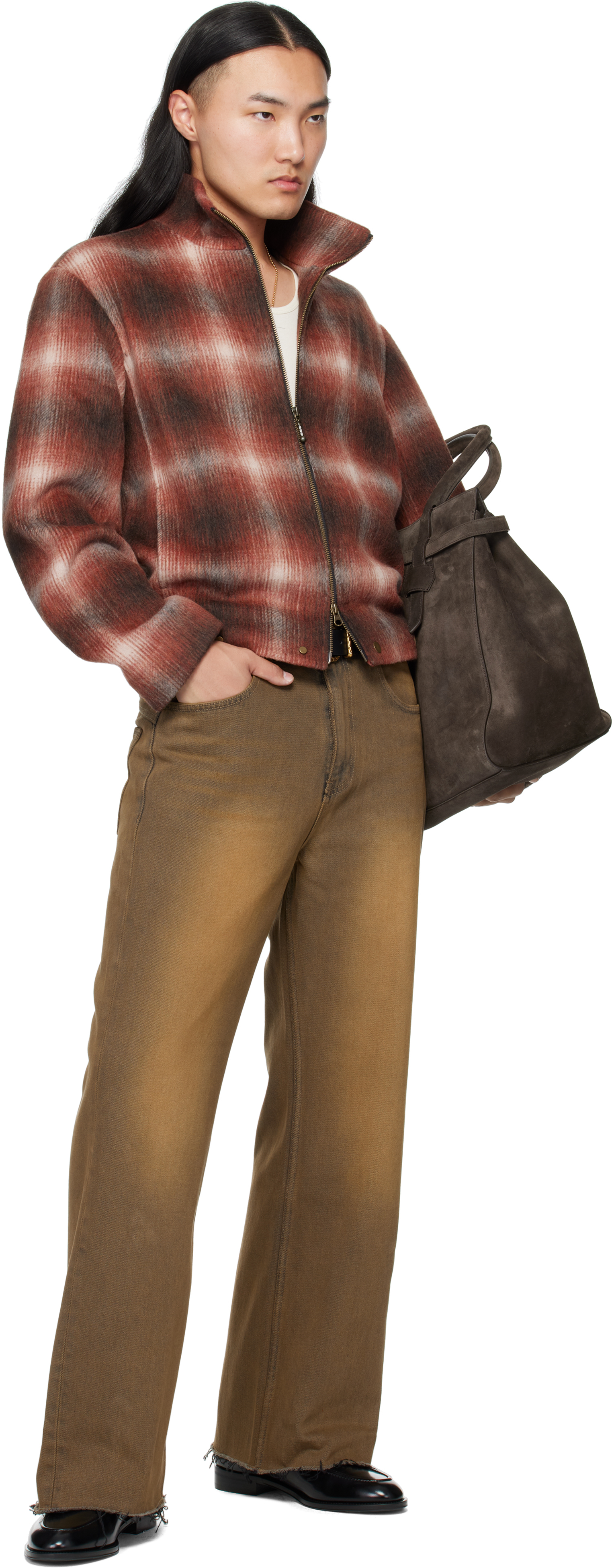 Mmic Brown Rocker Flare Jeans In Brown