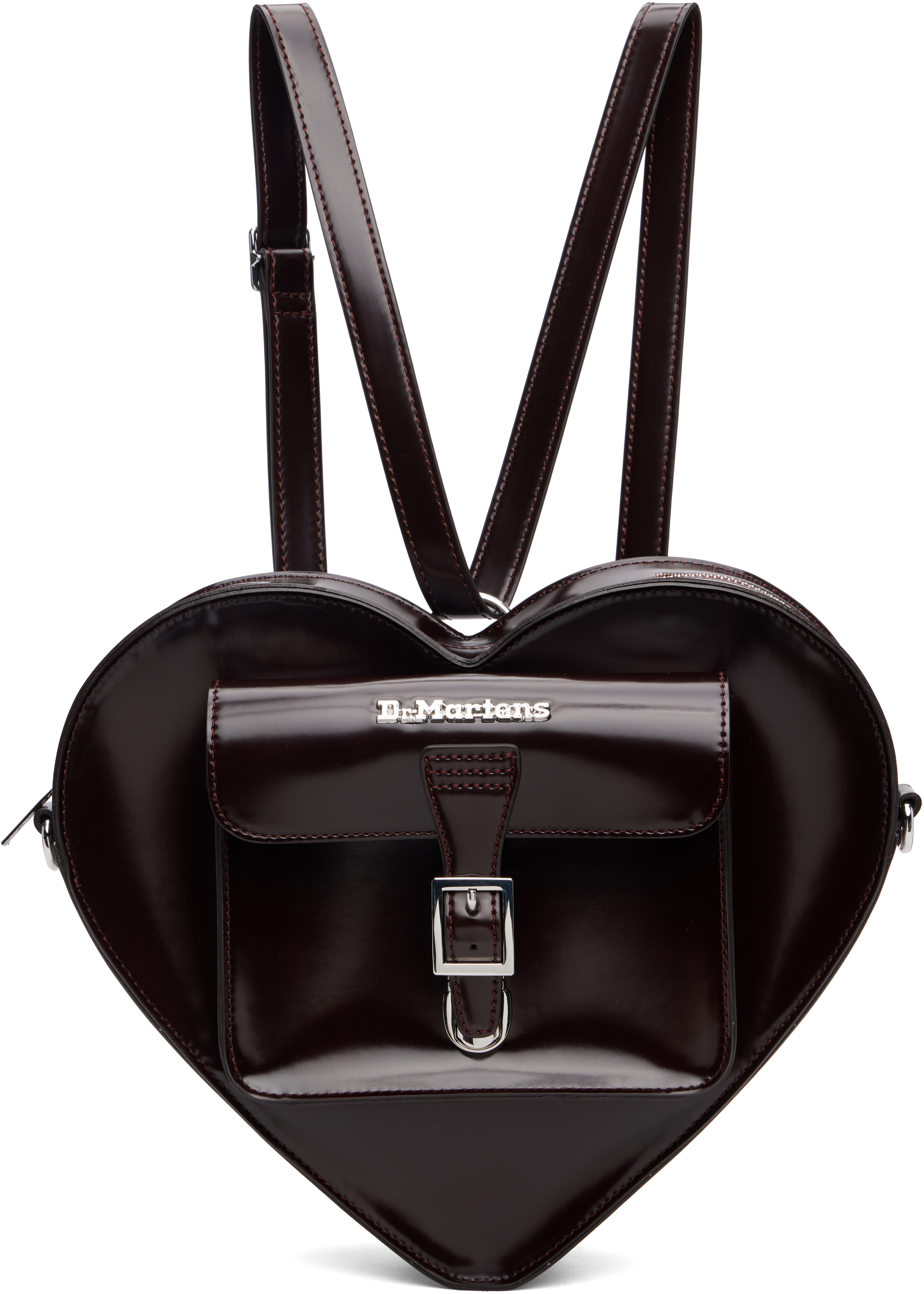 Burgundy Vegan Heart Shaped Backpack