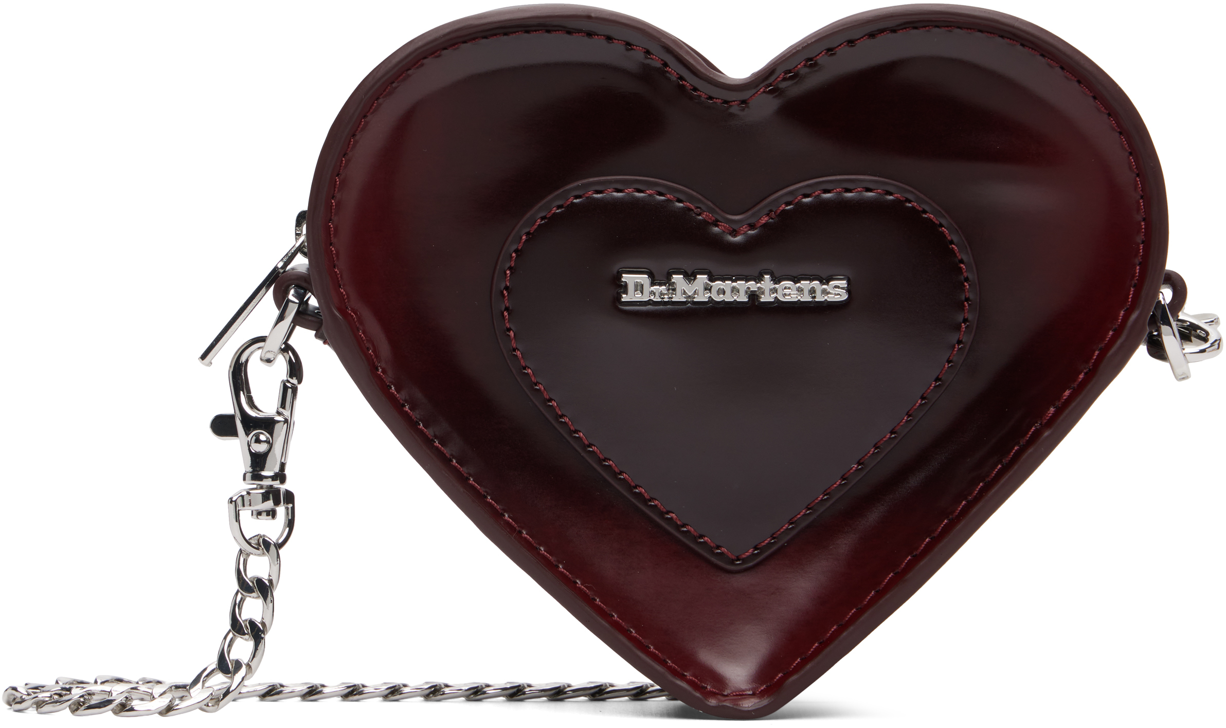 Burgundy Mini Heart Bag