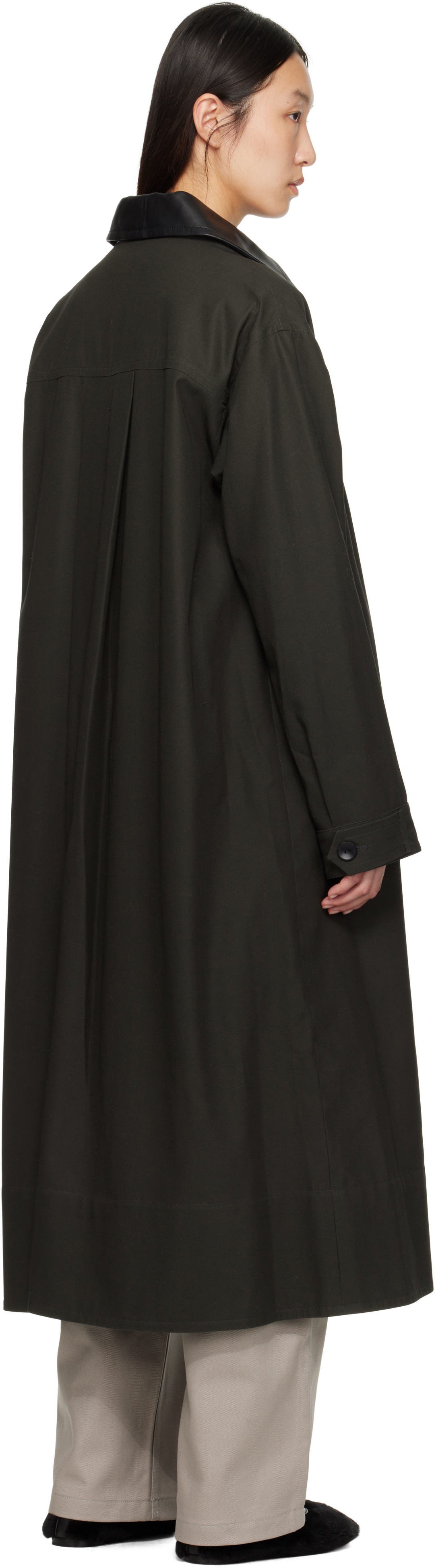 Maria Mcmanus Khaki A-line Swing Trench Coat In Green