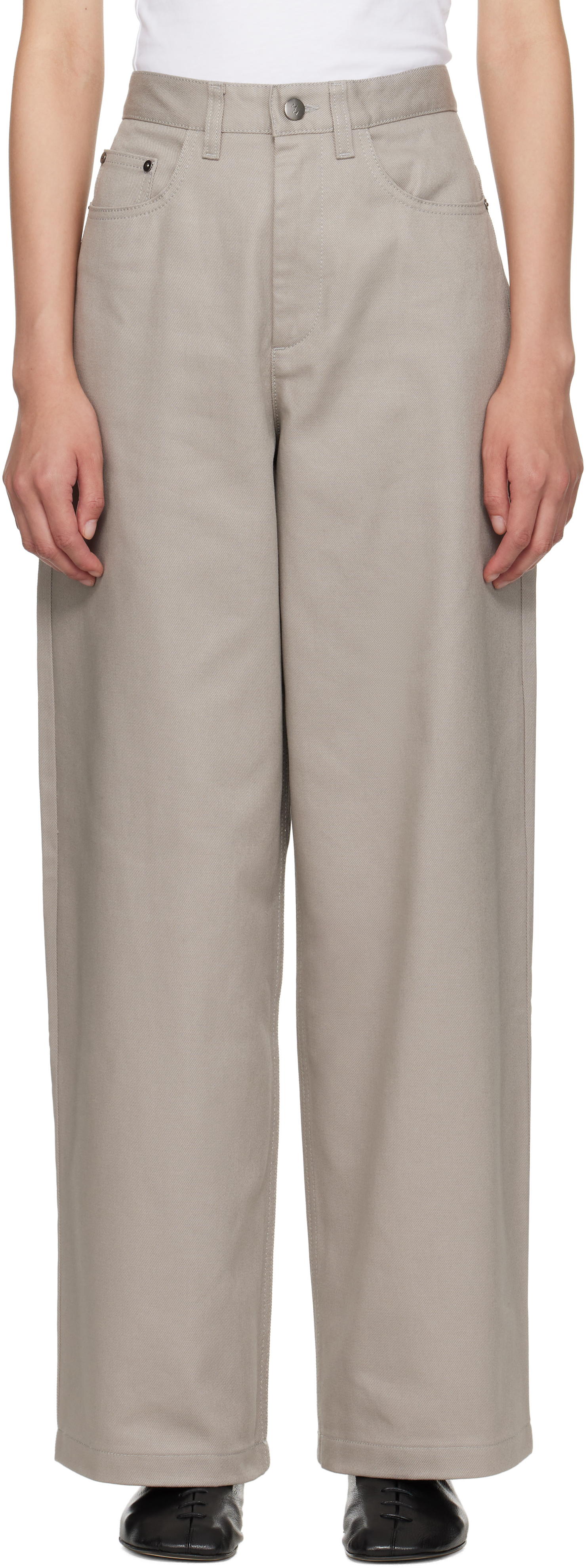 Maria Mcmanus Gray 5 Pocket Wide Leg Trousers