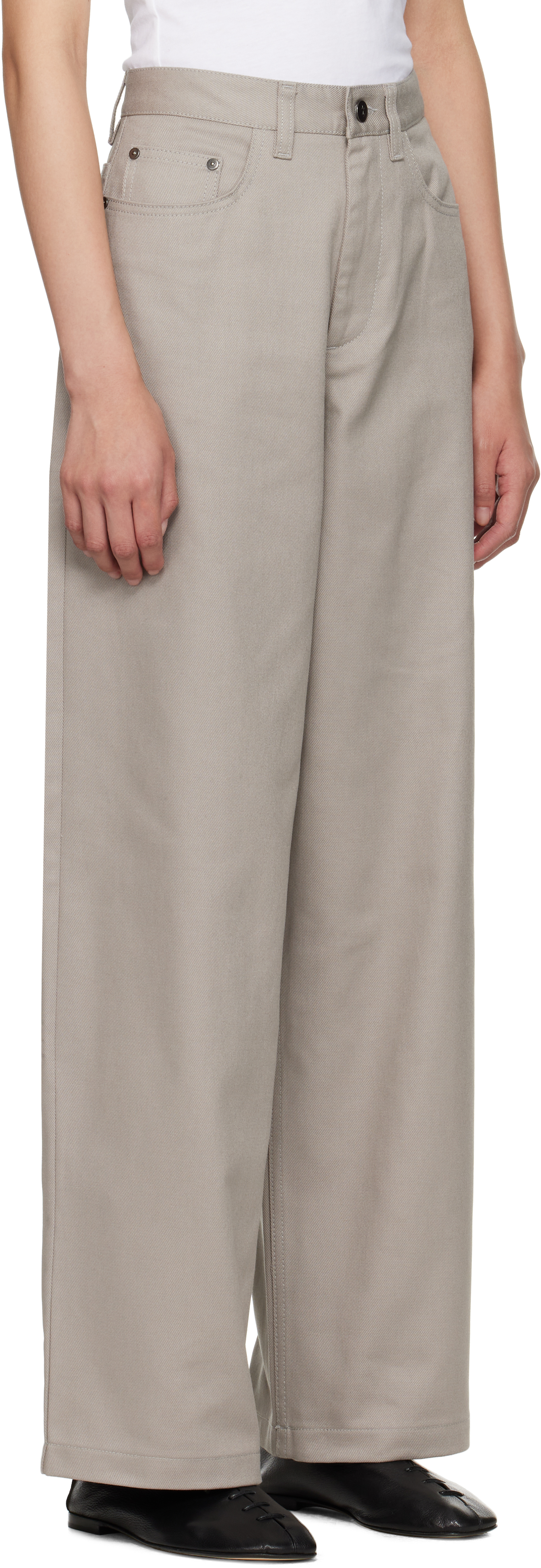 Maria Mcmanus Gray 5 Pocket Wide Leg Trousers In Gray