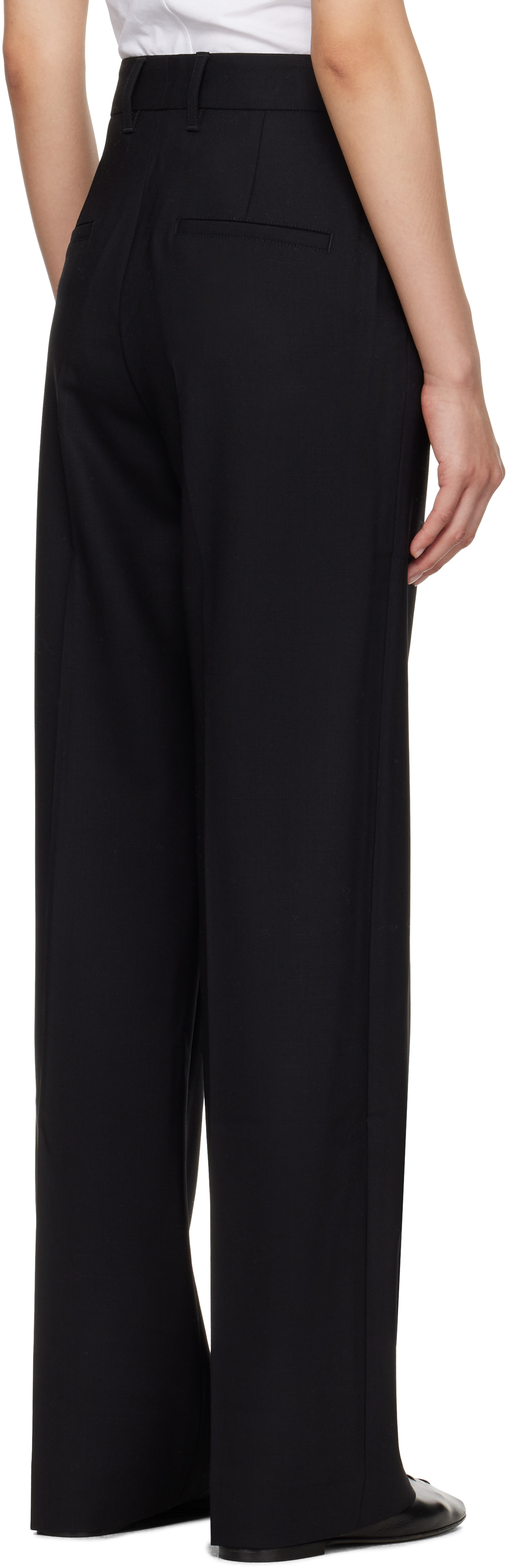 Maria Mcmanus Black High Waisted Wide Leg Trousers In Black