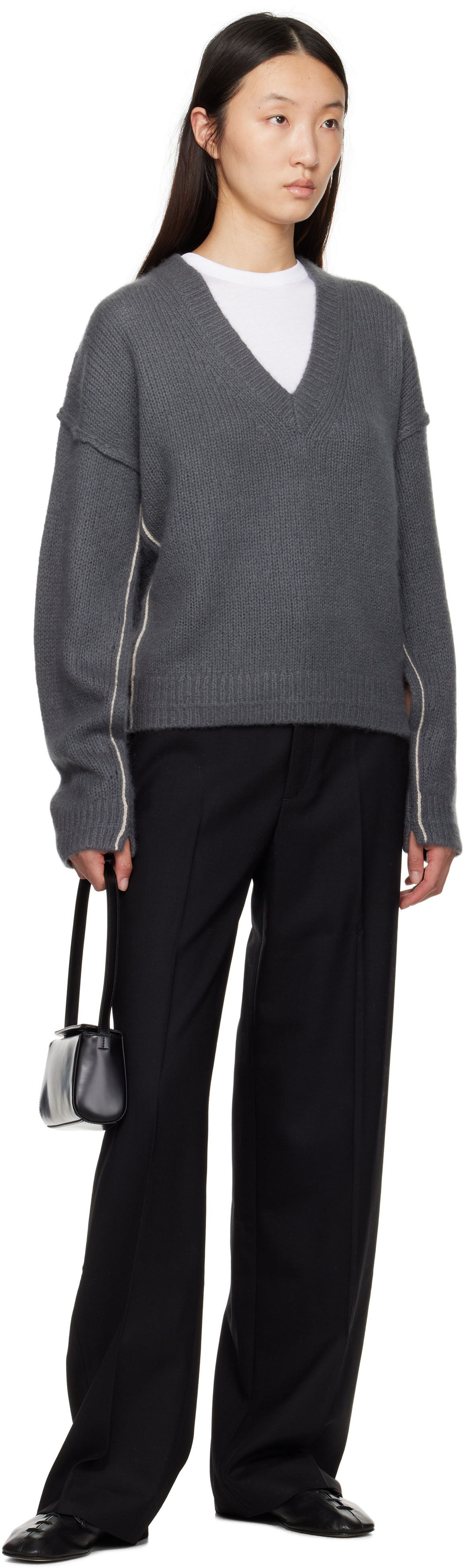 Maria Mcmanus Black High Waisted Wide Leg Trousers In Black