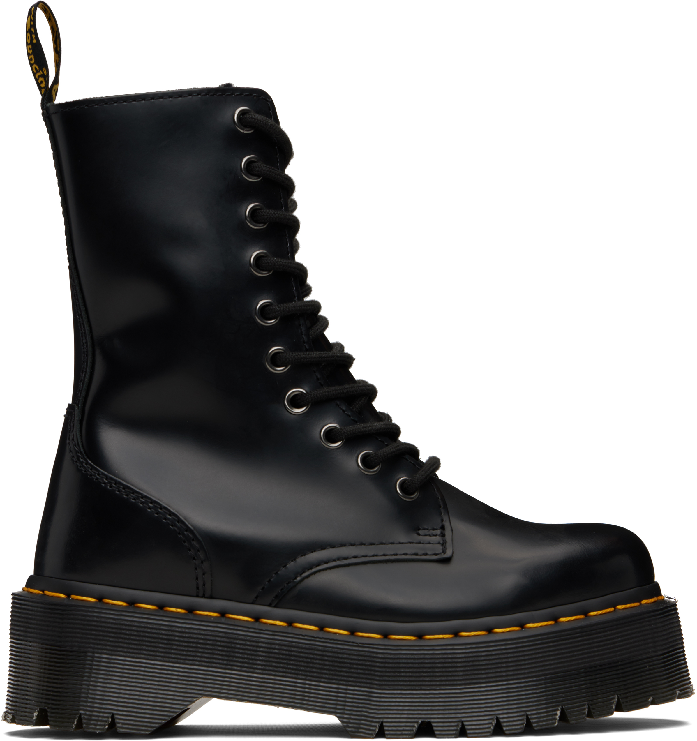 Black Jadon Hi Smooth Leather Platform Boots