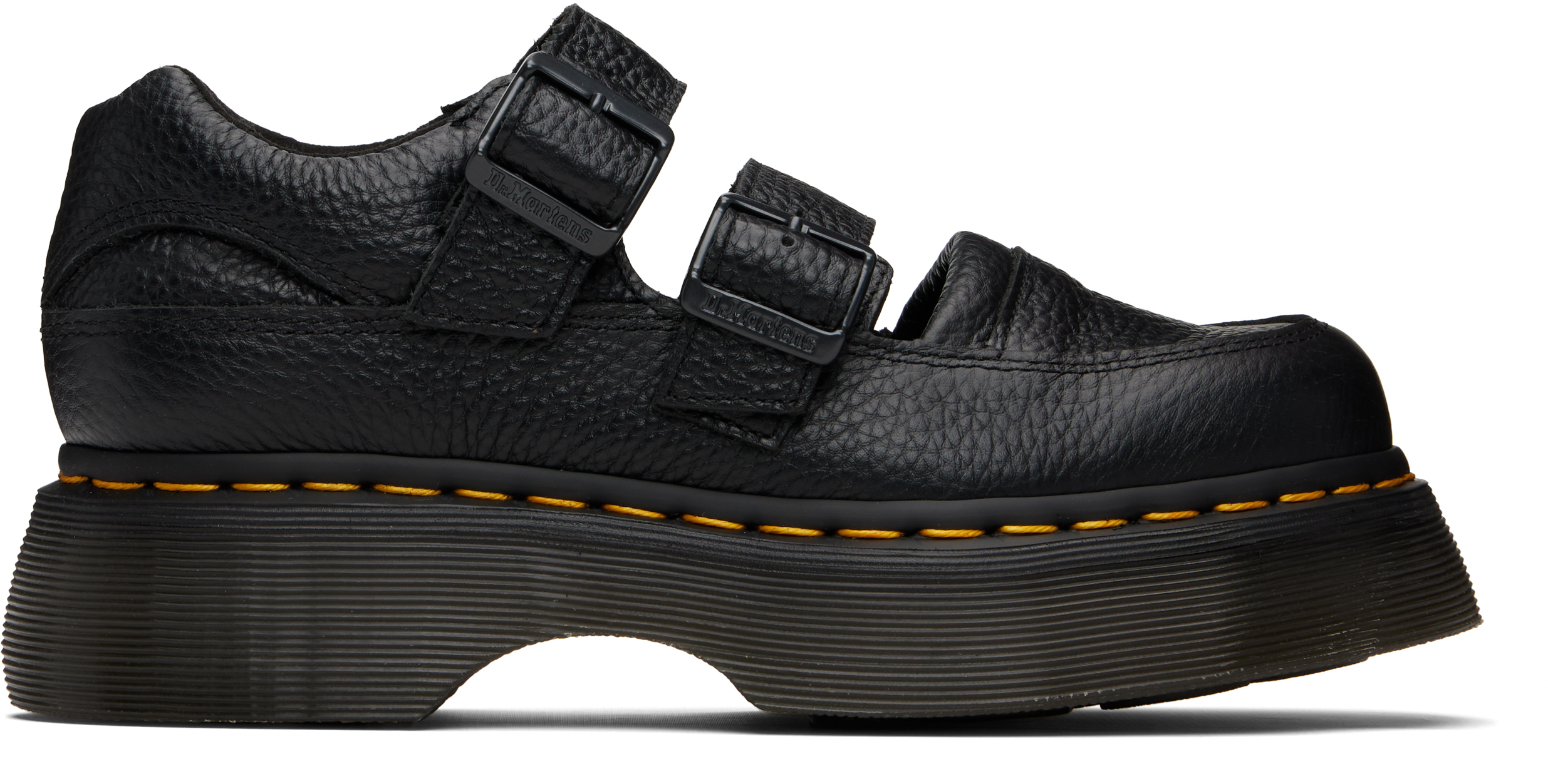 Black Buzz Mary Jane Loafers by Dr. Martens on Sale