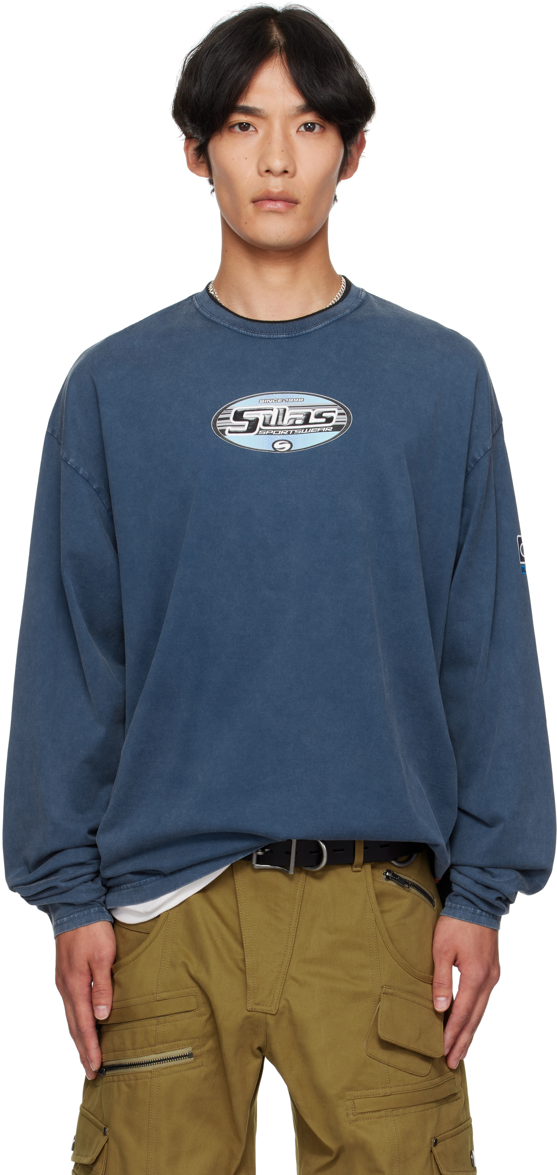 Navy 'Sportswear' Long Sleeve T-shirt