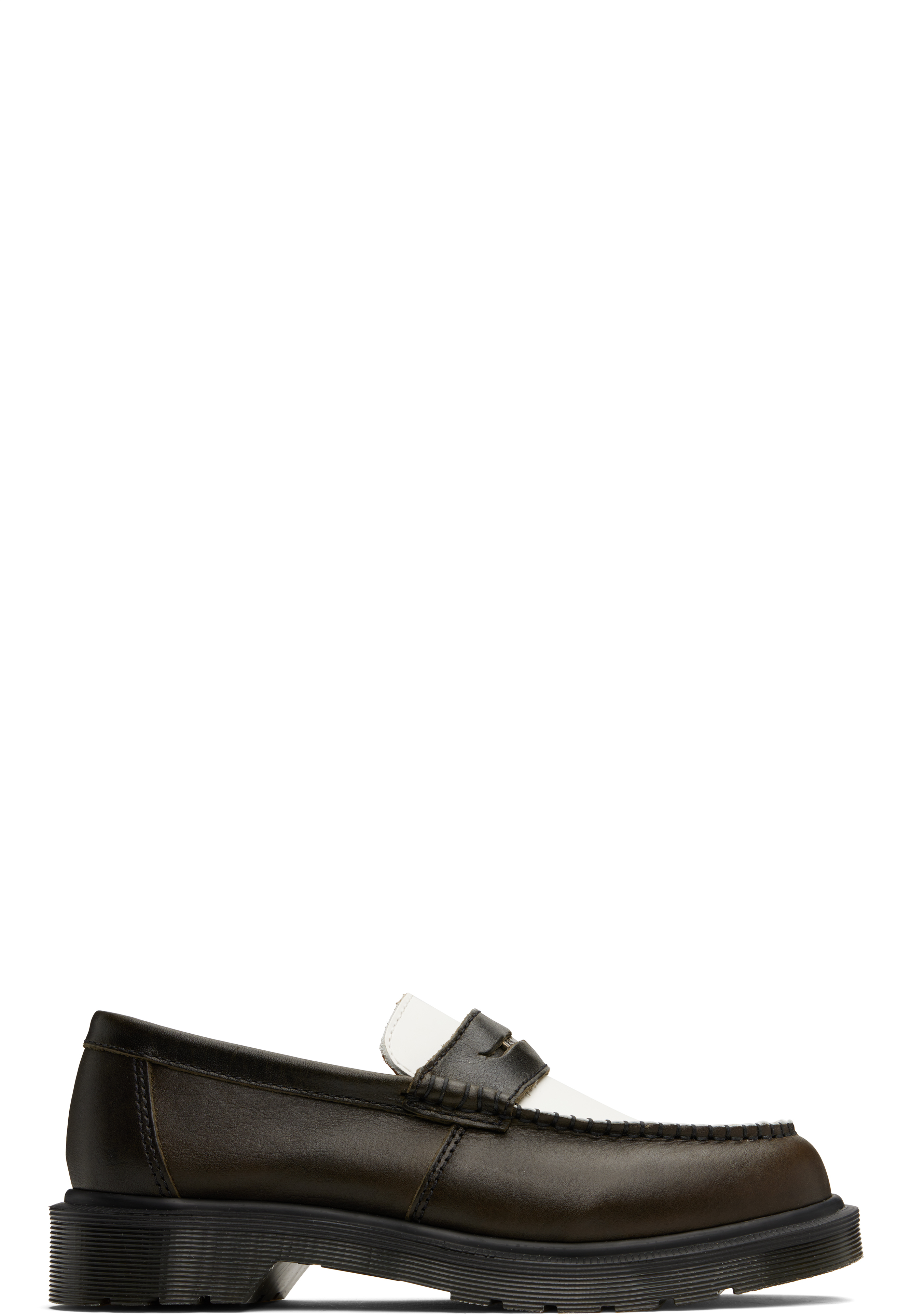 Brown & White Penton Two-Tone Leather Loafers