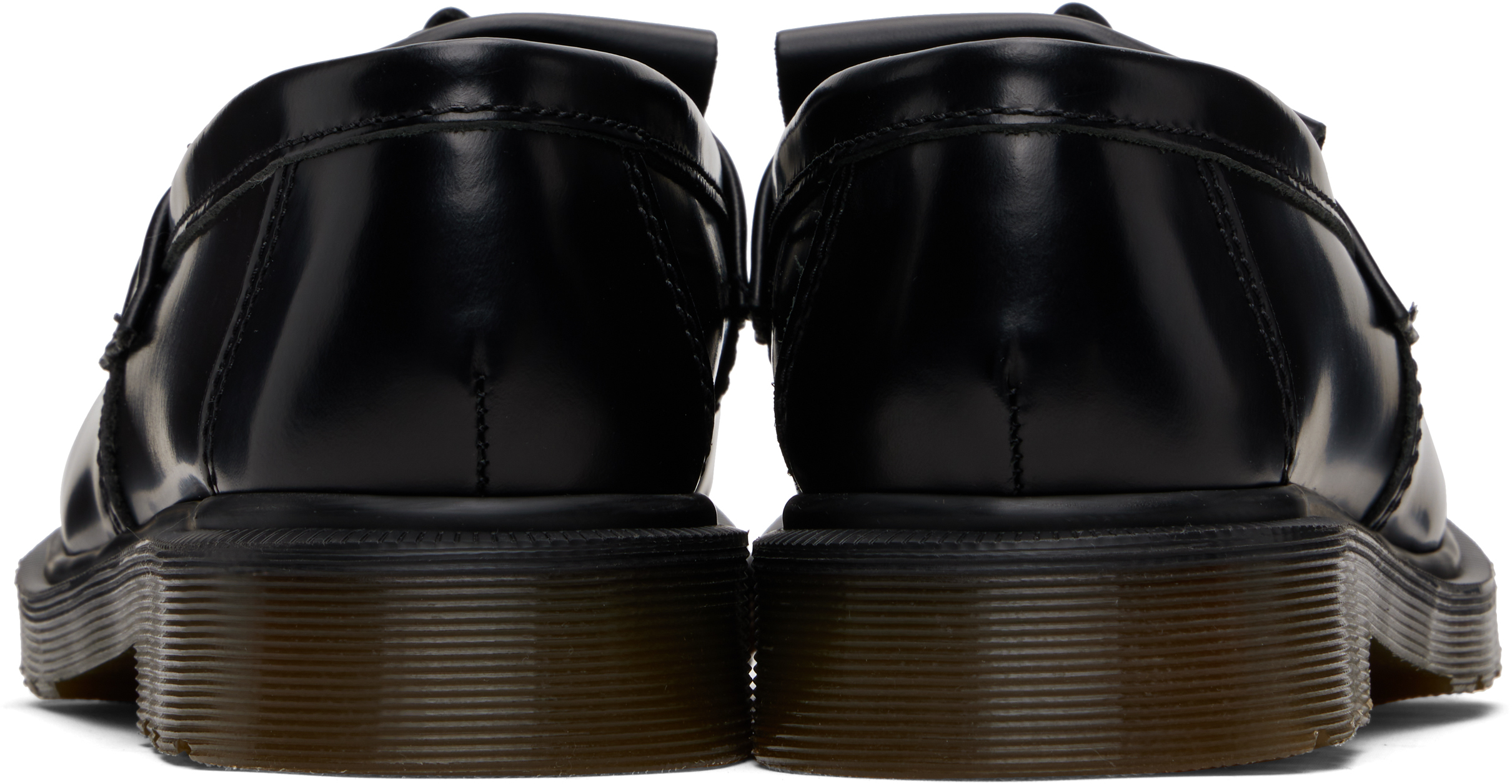 Dr. Martens Burgundy Adrian Smooth Leather Kiltie Loafers In Black