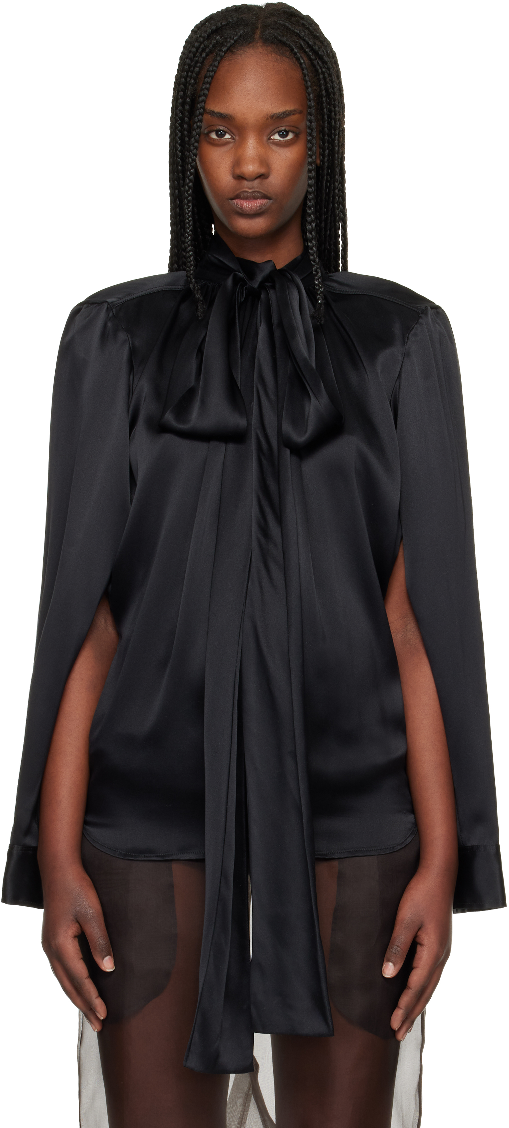 Commission: Black Double Blouse | SSENSE