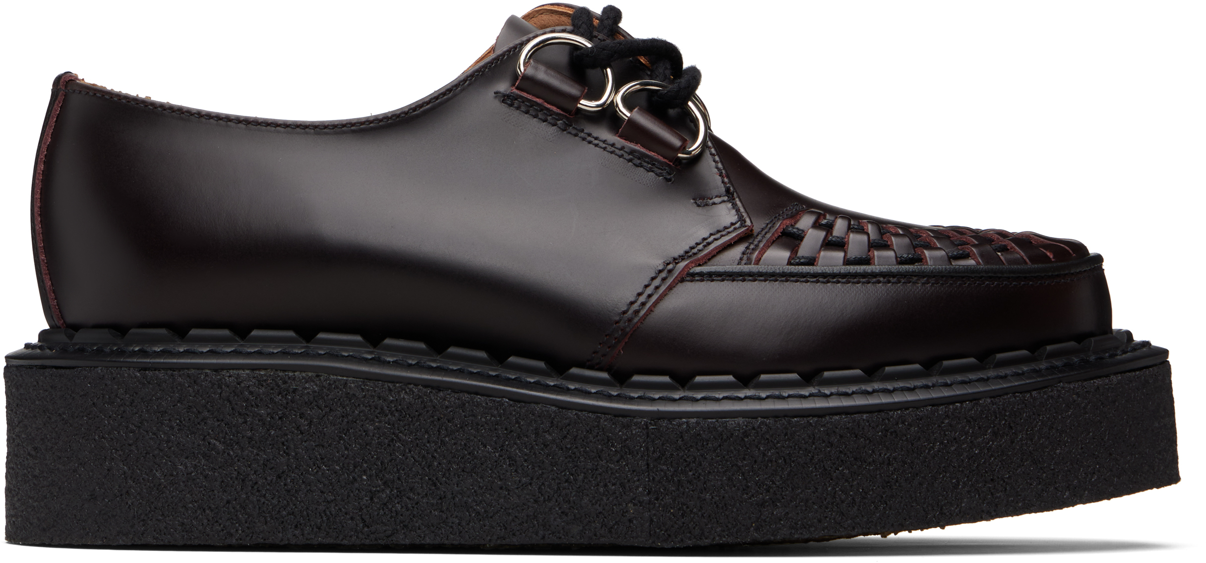 George Cox Burgundy Skipton Derbys In Animal Print