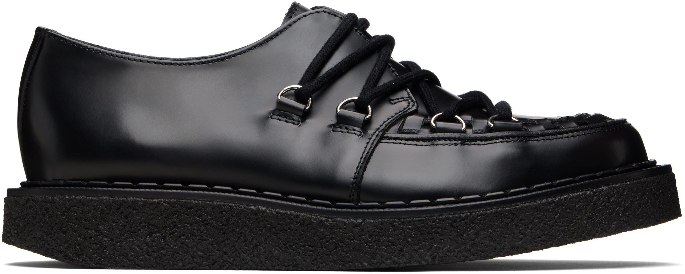 George Cox Black Uniform Experiment Edition Tie-down Hatton Derbys In Black