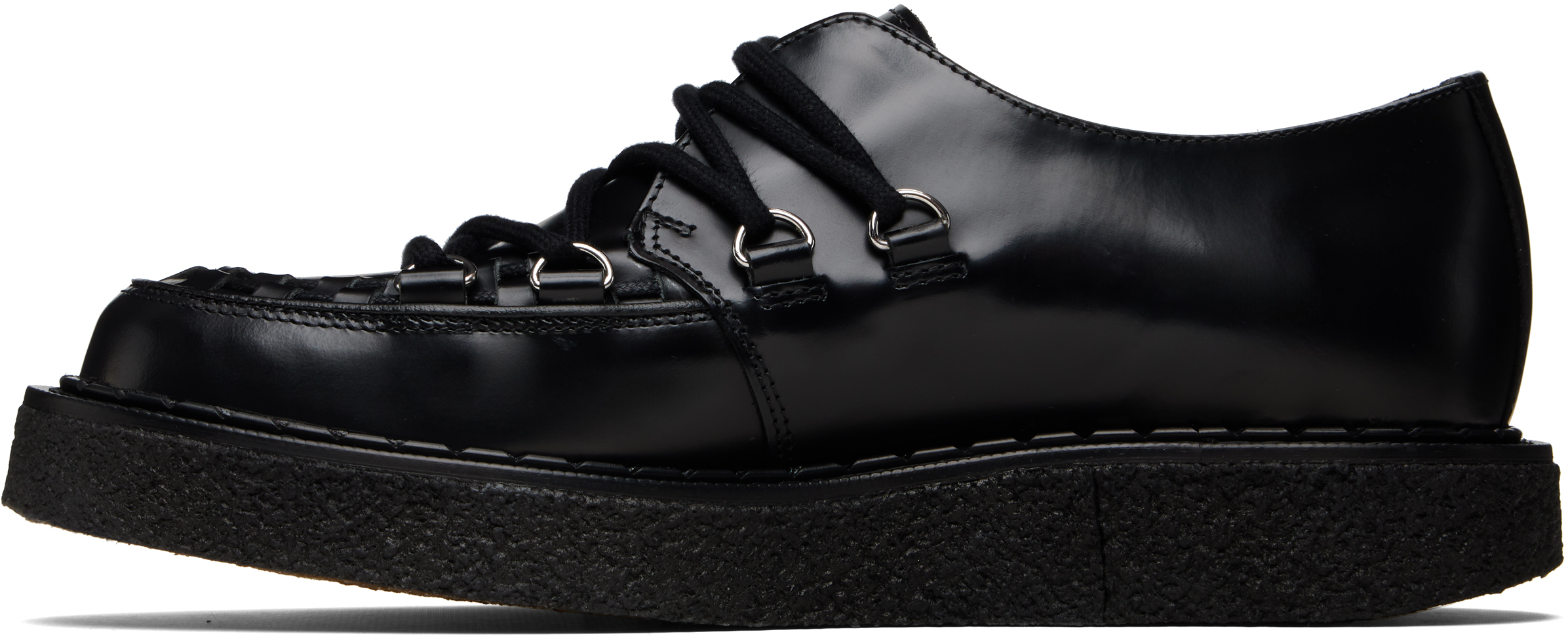 George Cox Black Uniform Experiment Edition Tie-down Hatton Derbys In Black