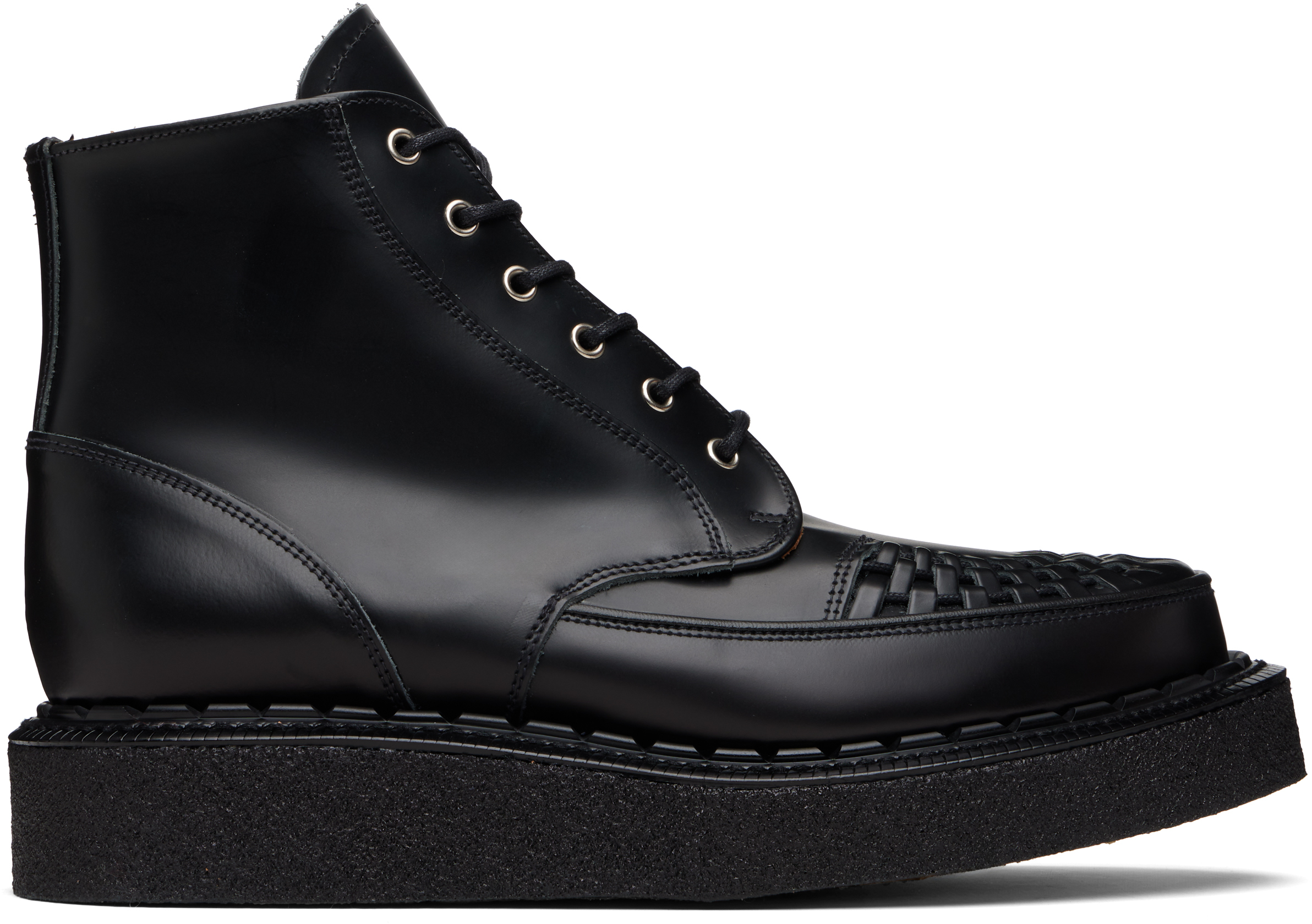 George Cox Black Skipton Eyelet Boots