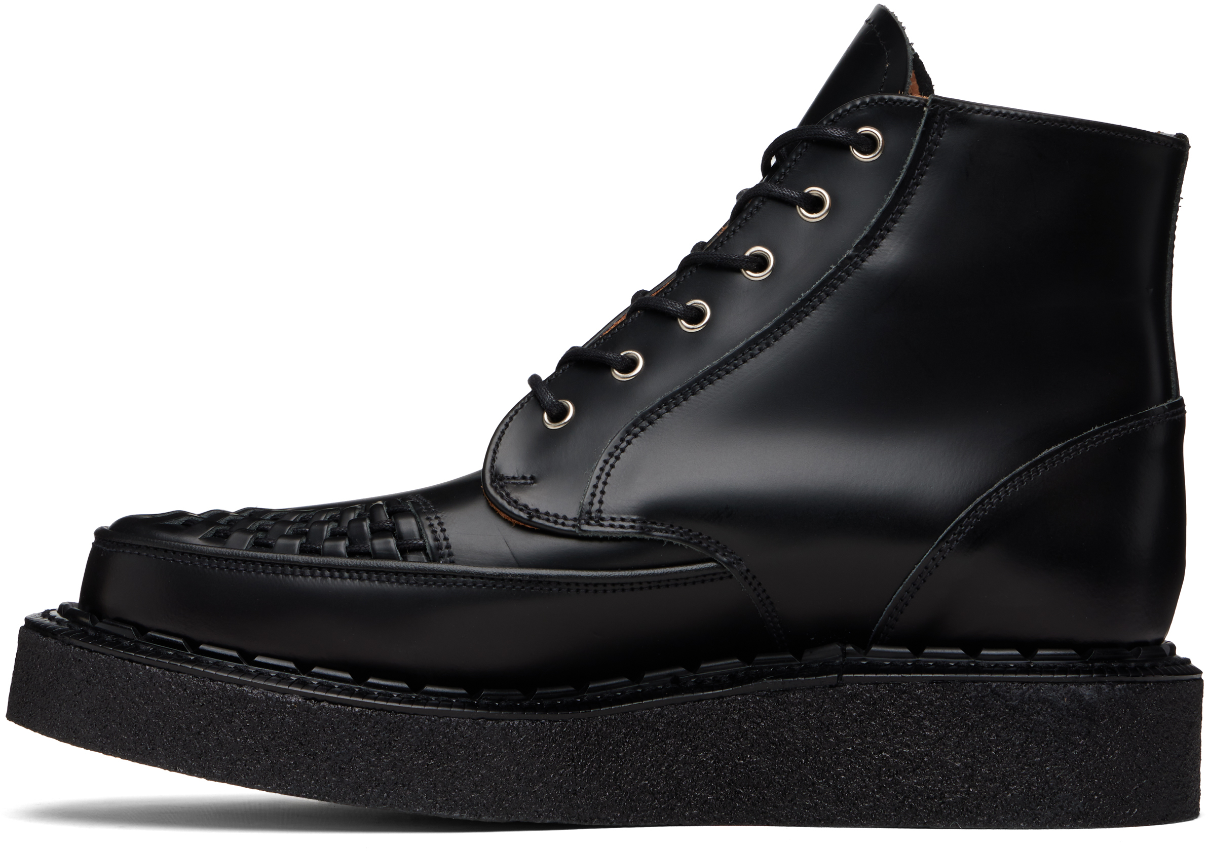 George Cox Black Skipton Eyelet Boots In Black