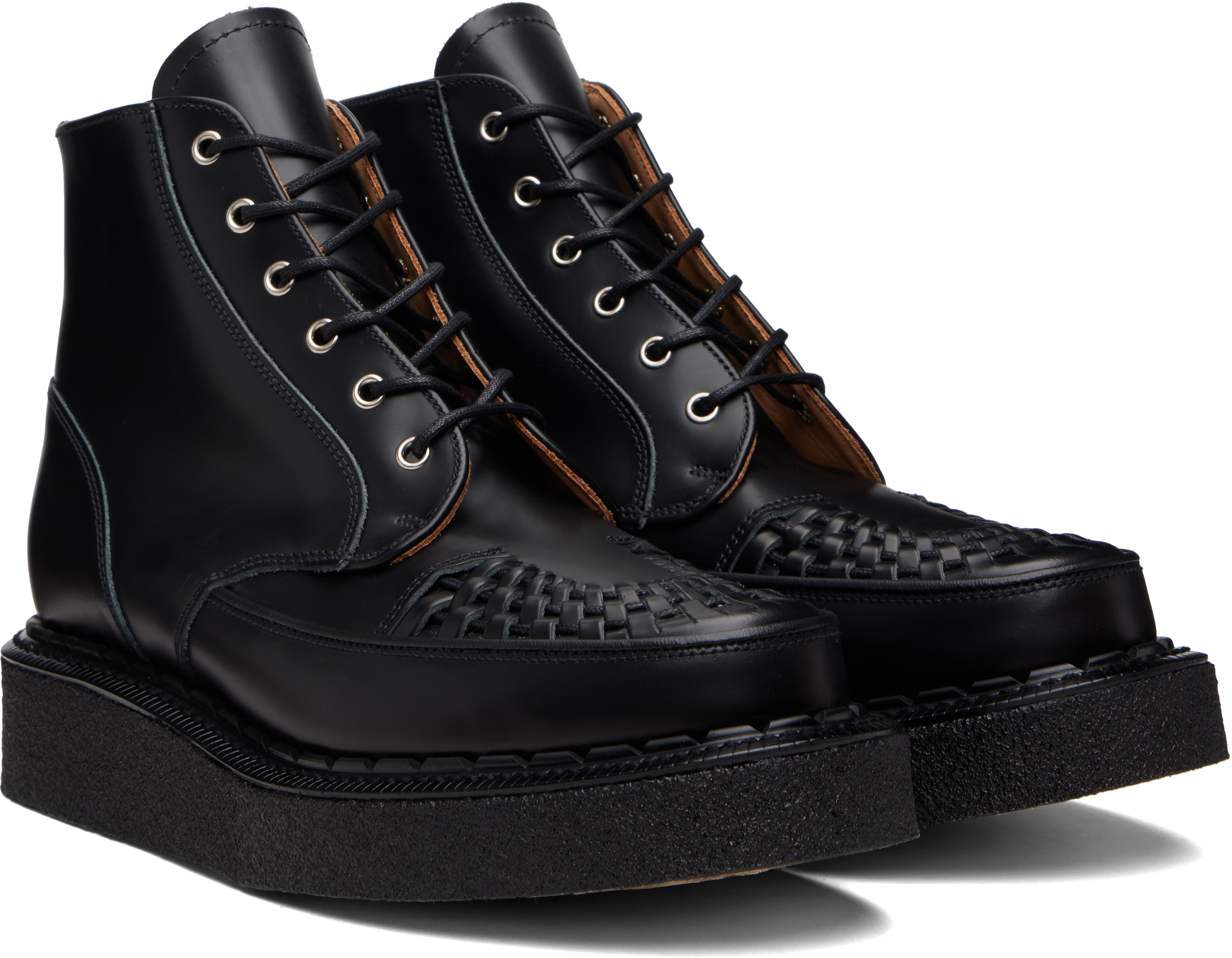 George Cox Black Skipton Eyelet Boots In Black