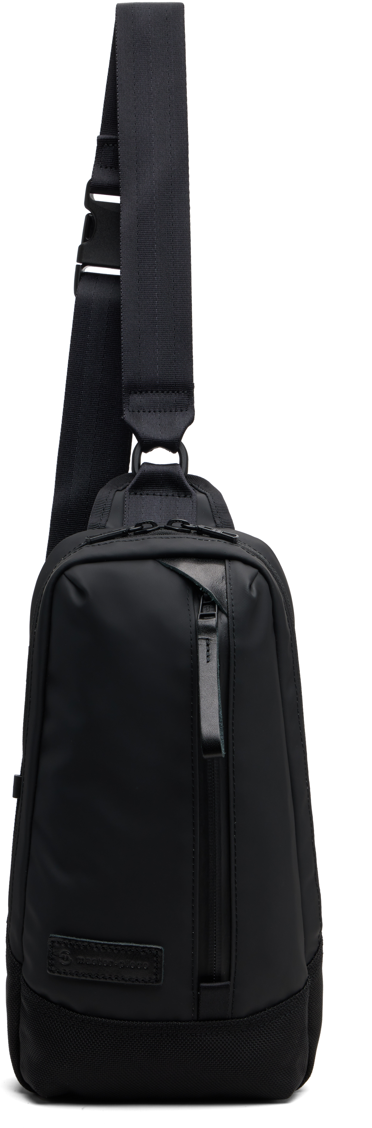 Master-piece Black Slick Leather Ver. Sling Bag In Black