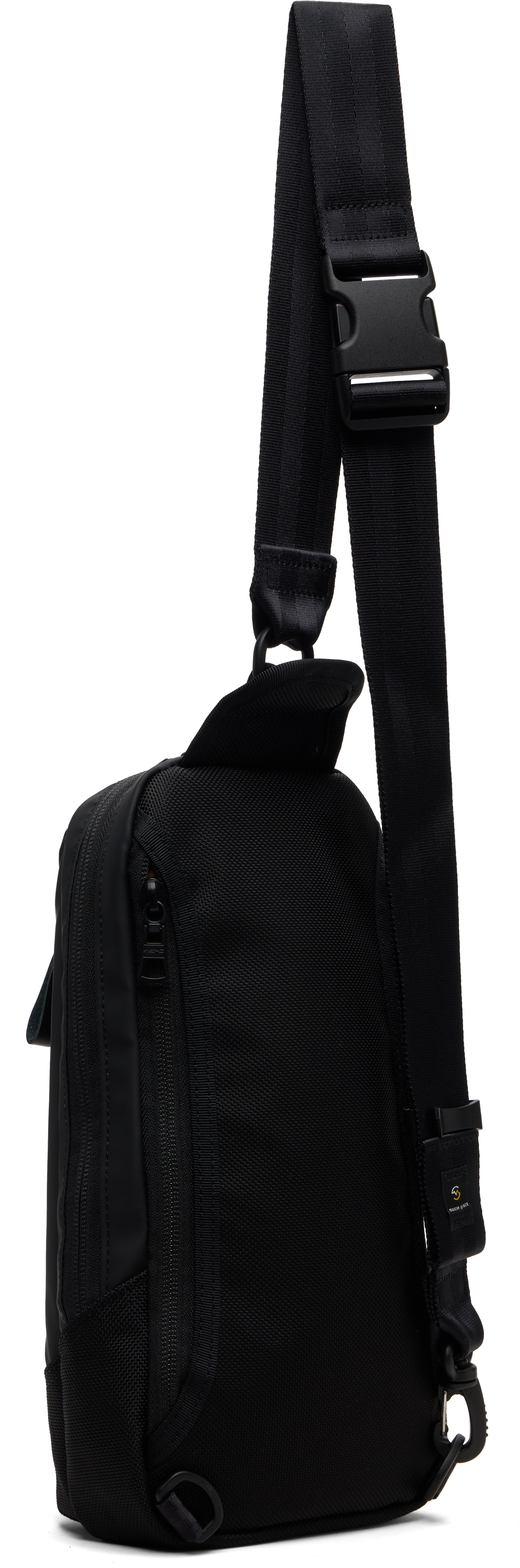 Master-piece Black Slick Leather Ver. Sling Bag In Black