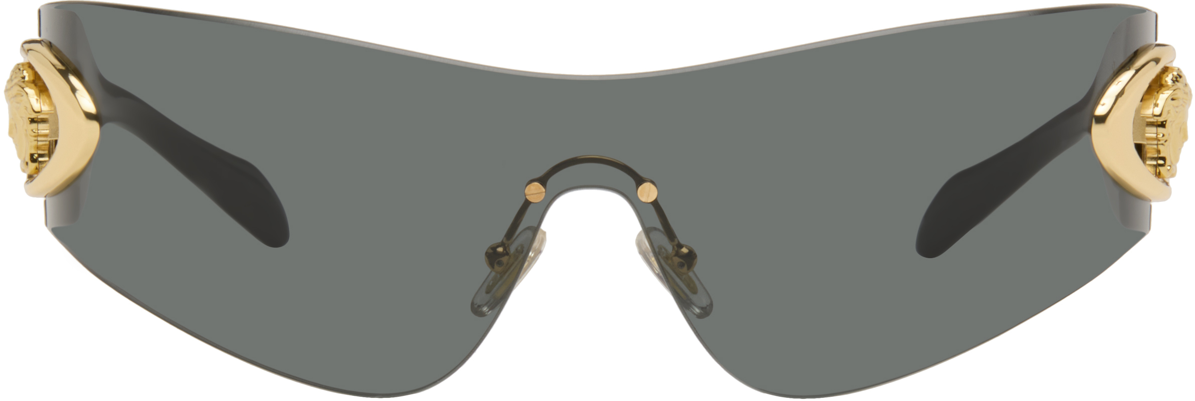 Versace ECLIPSE WRAP SUNGLASSES Black and Gold Women\'s Sunglasses VERSACE Black/Gold Women main image 4