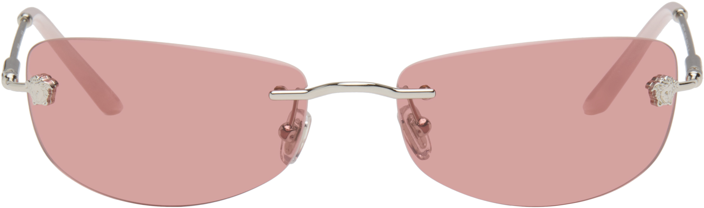 Versace Pink Runway Sunglasses In Multi