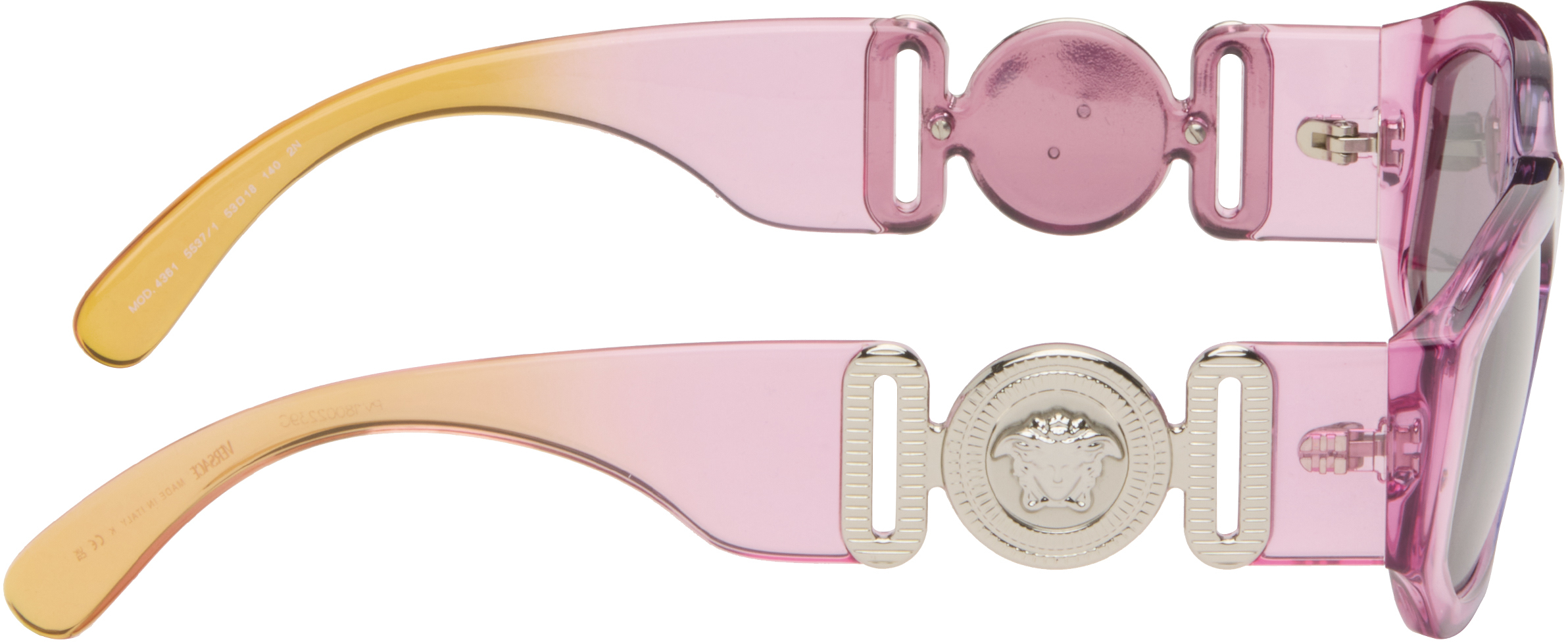 Versace Purple & Orange Medusa Biggie Sunglasses In Multi