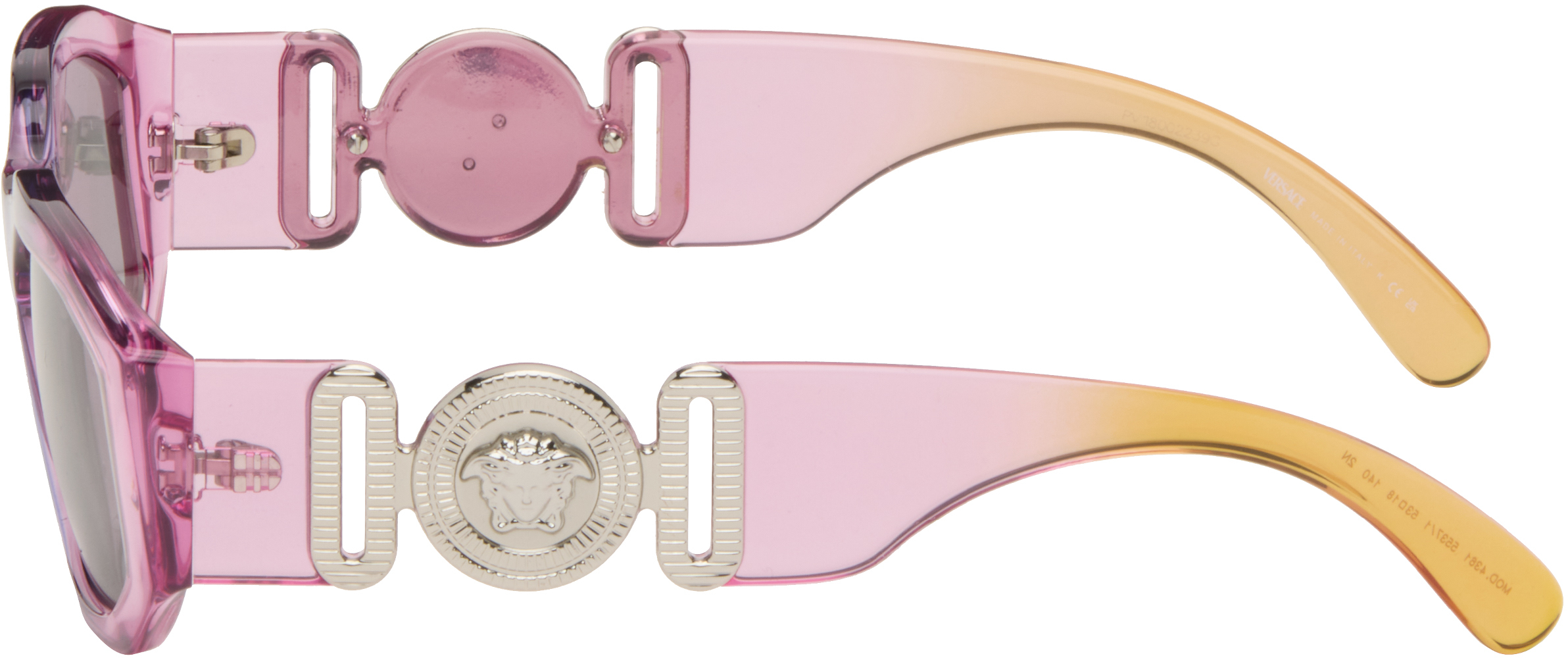Versace Purple & Orange Medusa Biggie Sunglasses In Multi