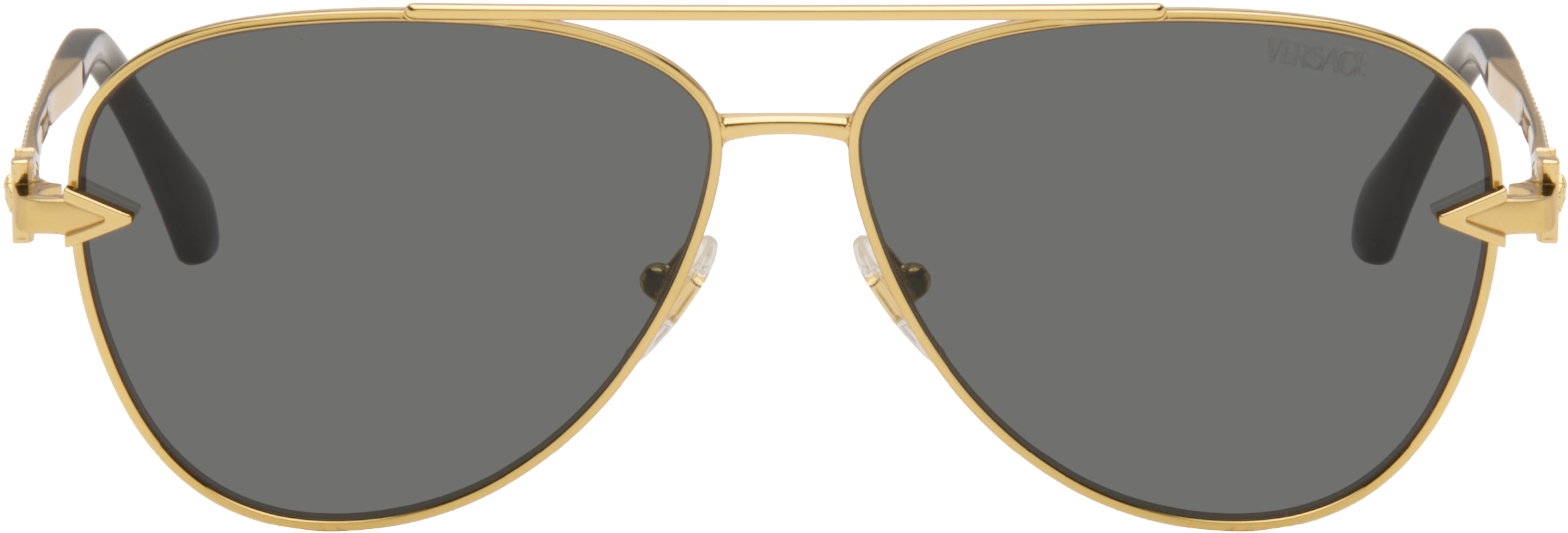 NWT Authentic Versace Gold Pilot Aviators Buy VERSACE Medusa Unisex Wide Pilot Sunglasses Online  main image 3