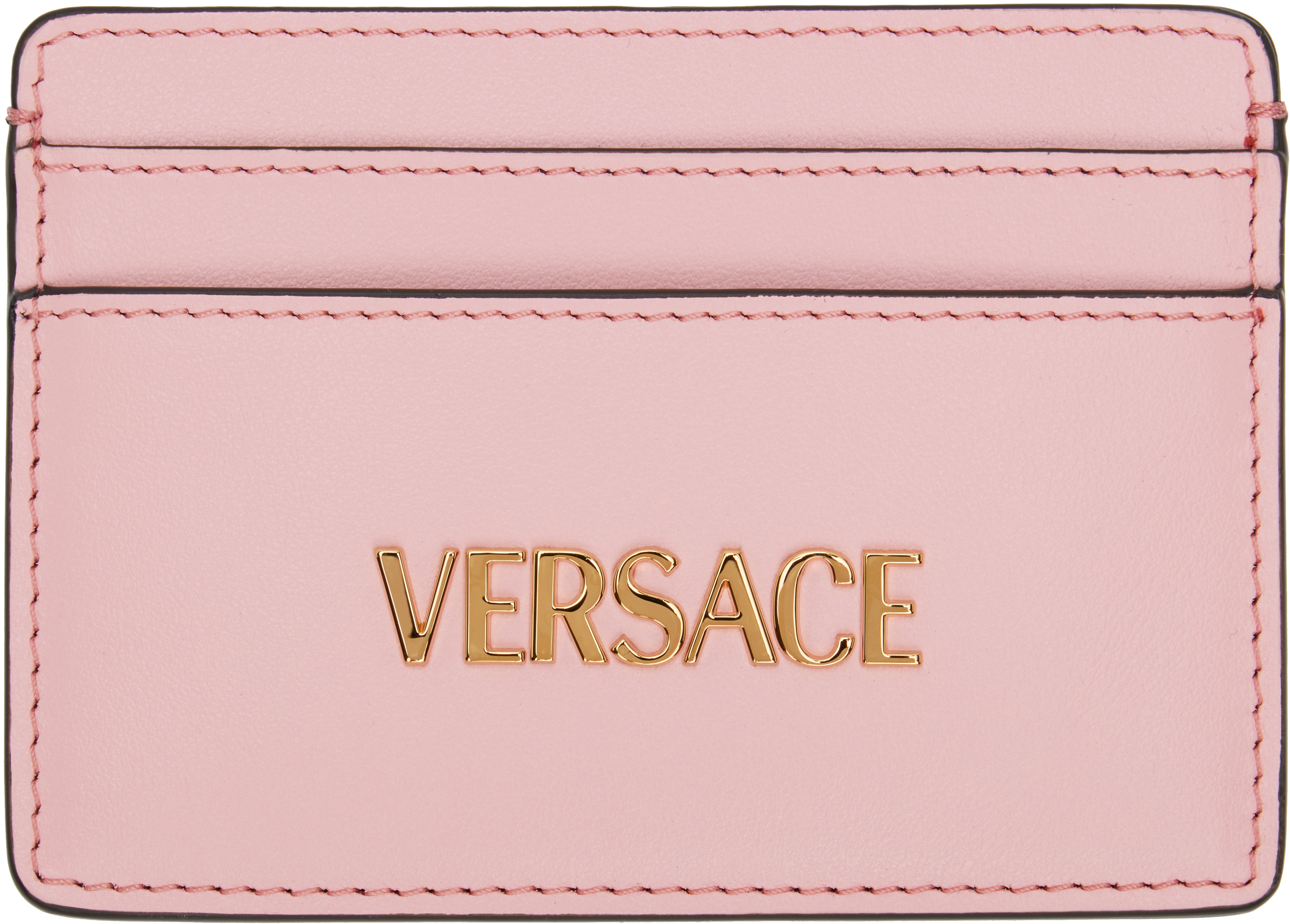 Pink 'Versace' Tag Card Holder