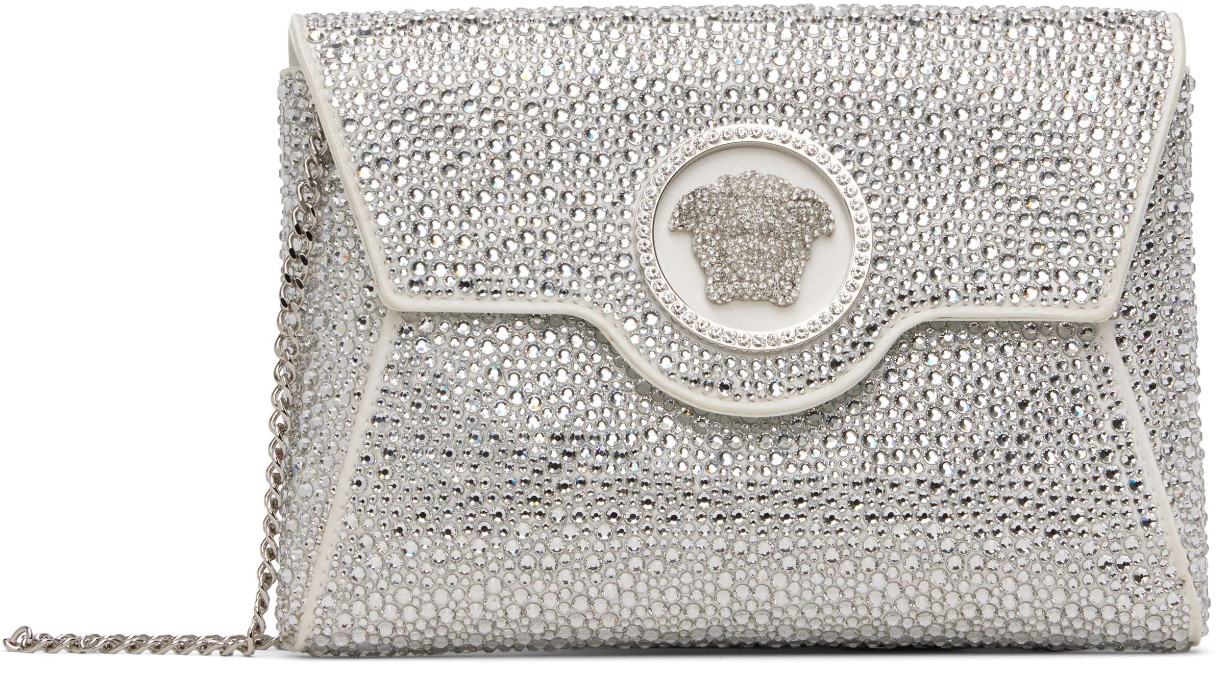 Silver Crystal 'La Medusa' Envelope Clutch