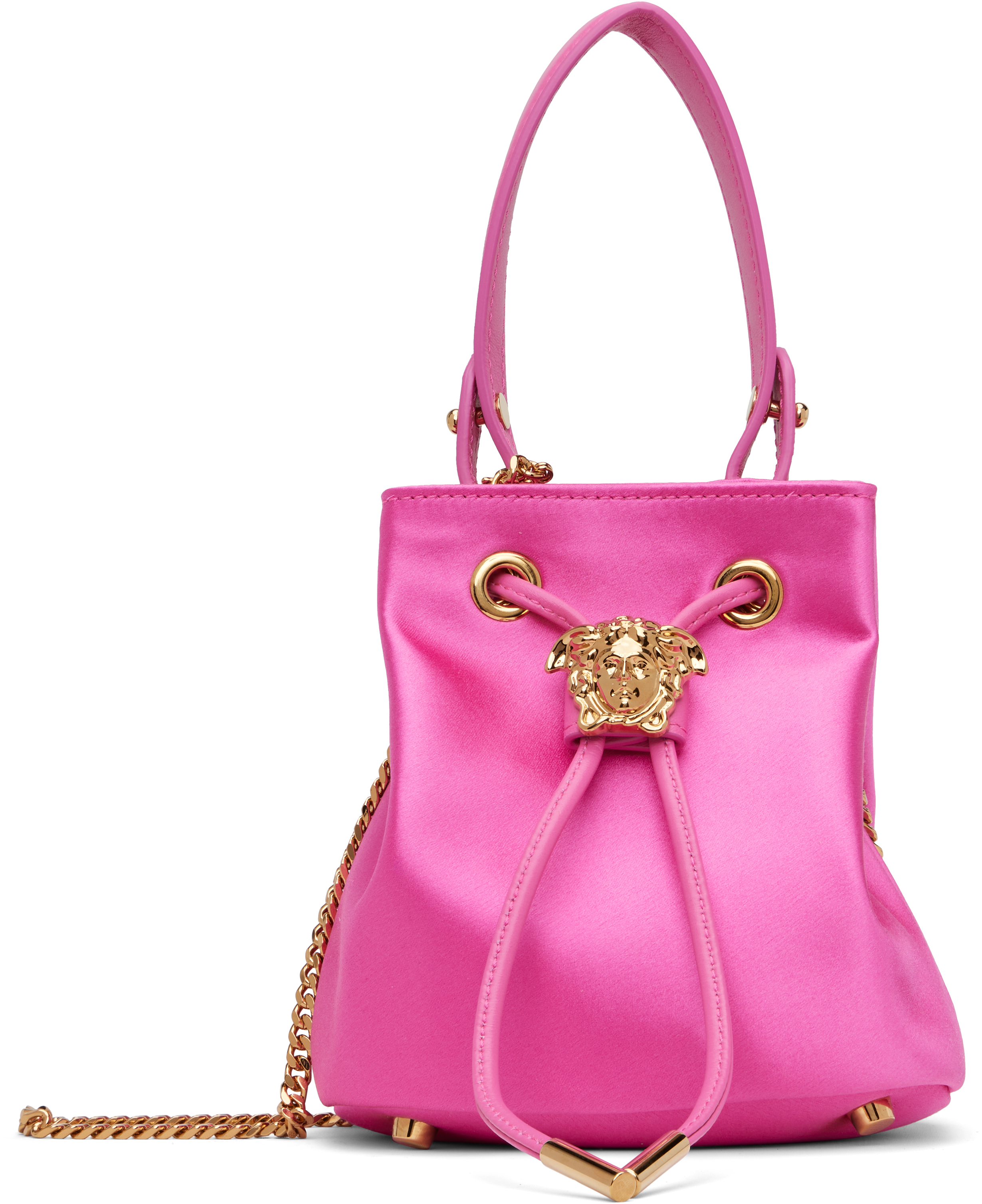 Black 'La Medusa' Satin Mini Bucket Bag