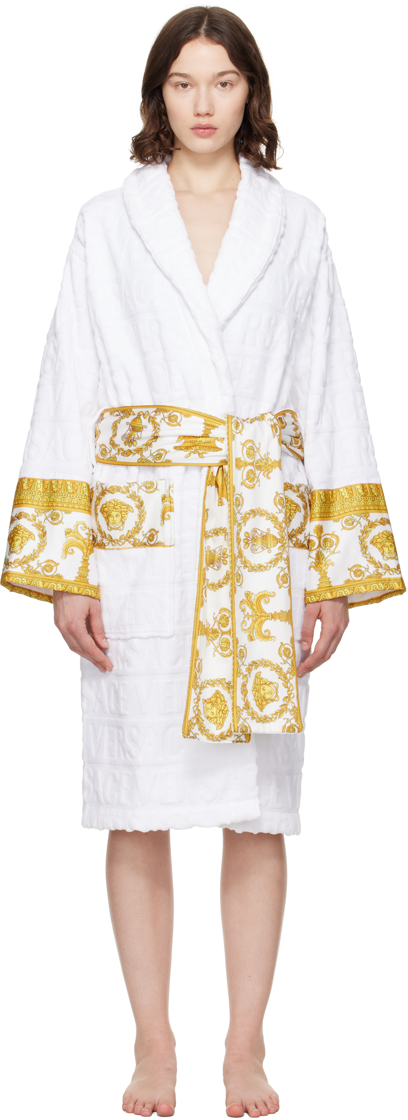 Versace White 'I Heart Baroque' Bathrobe