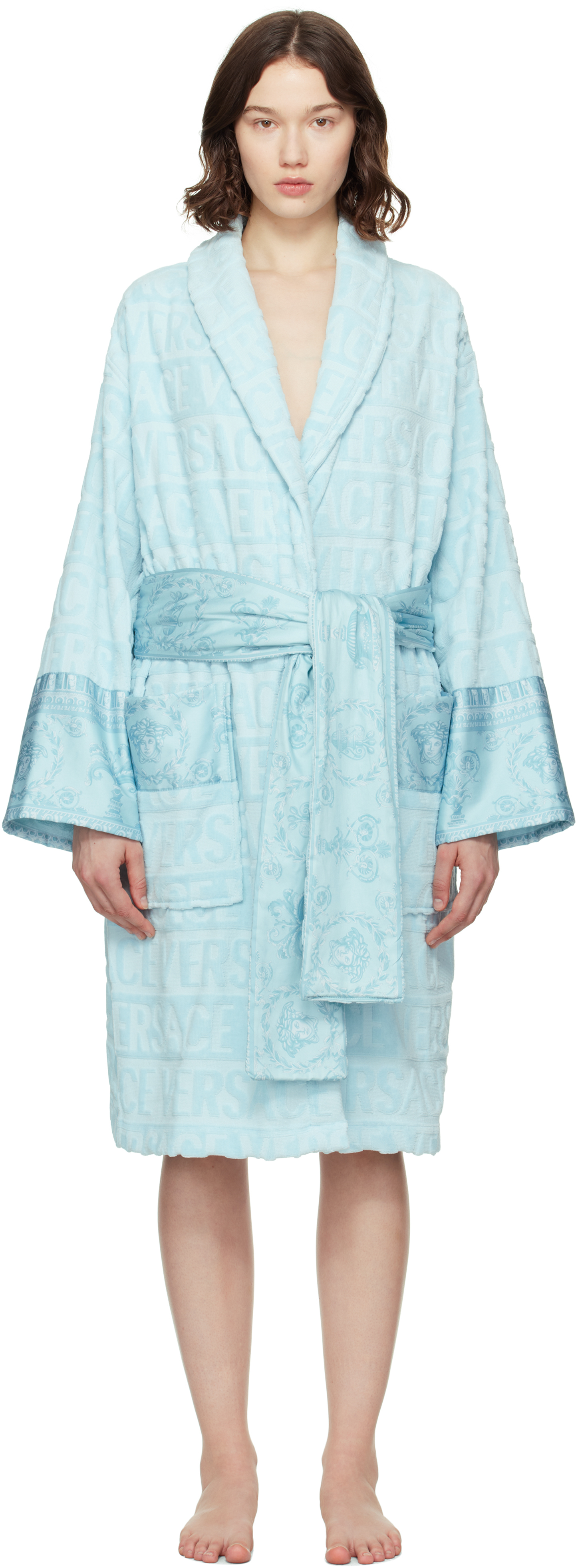 おしゃれ◆Versace◆I Heart Baroque バスローブ I ♡ Baroque Bathrobe Black | VERSACE US