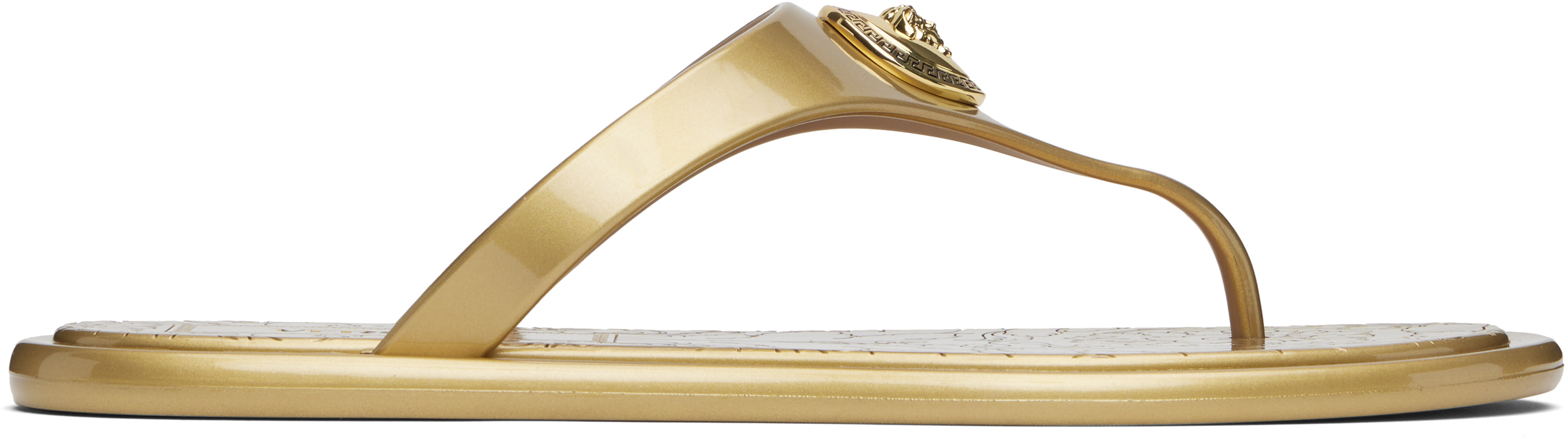 国内発送【VERSACE】Aliaメデューサ◇トングサンダル◇ゴールド 中古・古着通販】VERSACE (ヴェルサーチ) メデューサトング