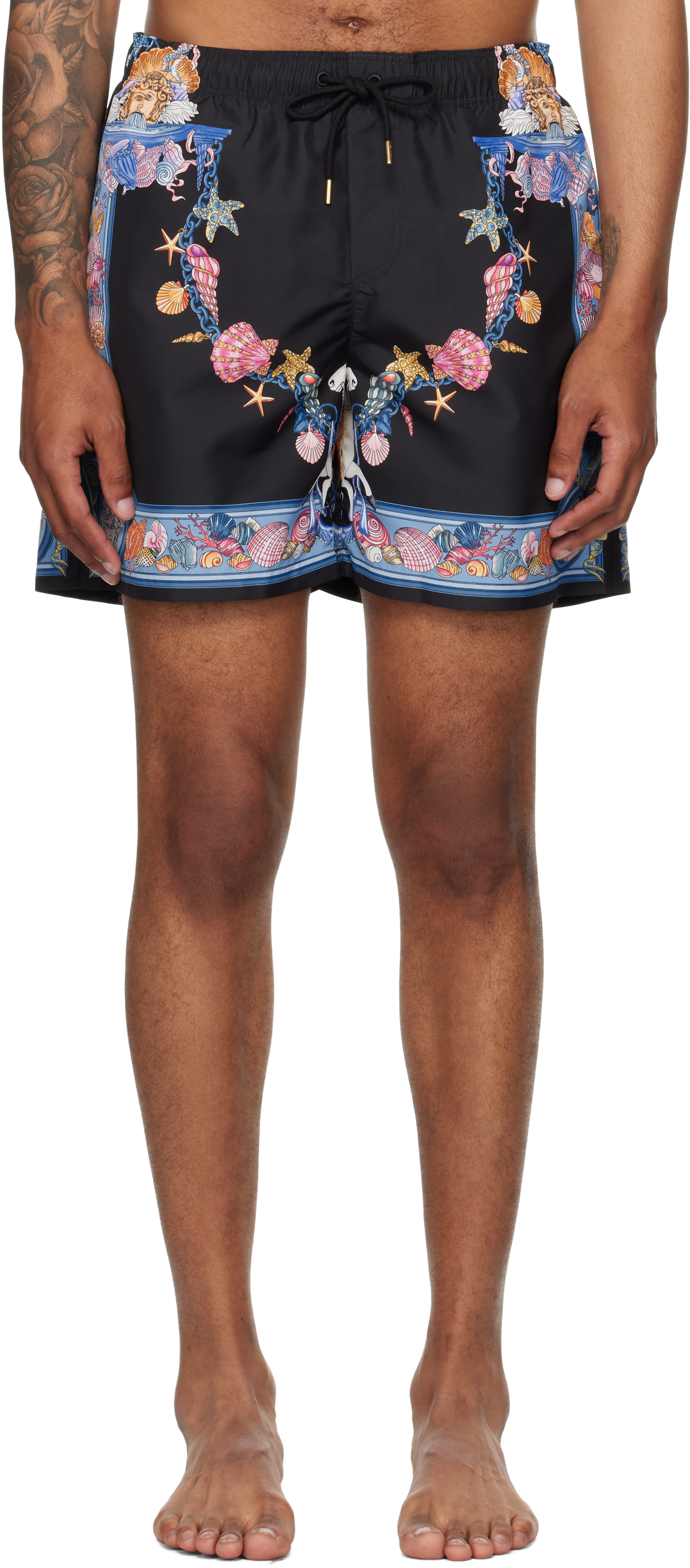 Black & Blue Coral Theatre Board Swim Shorts